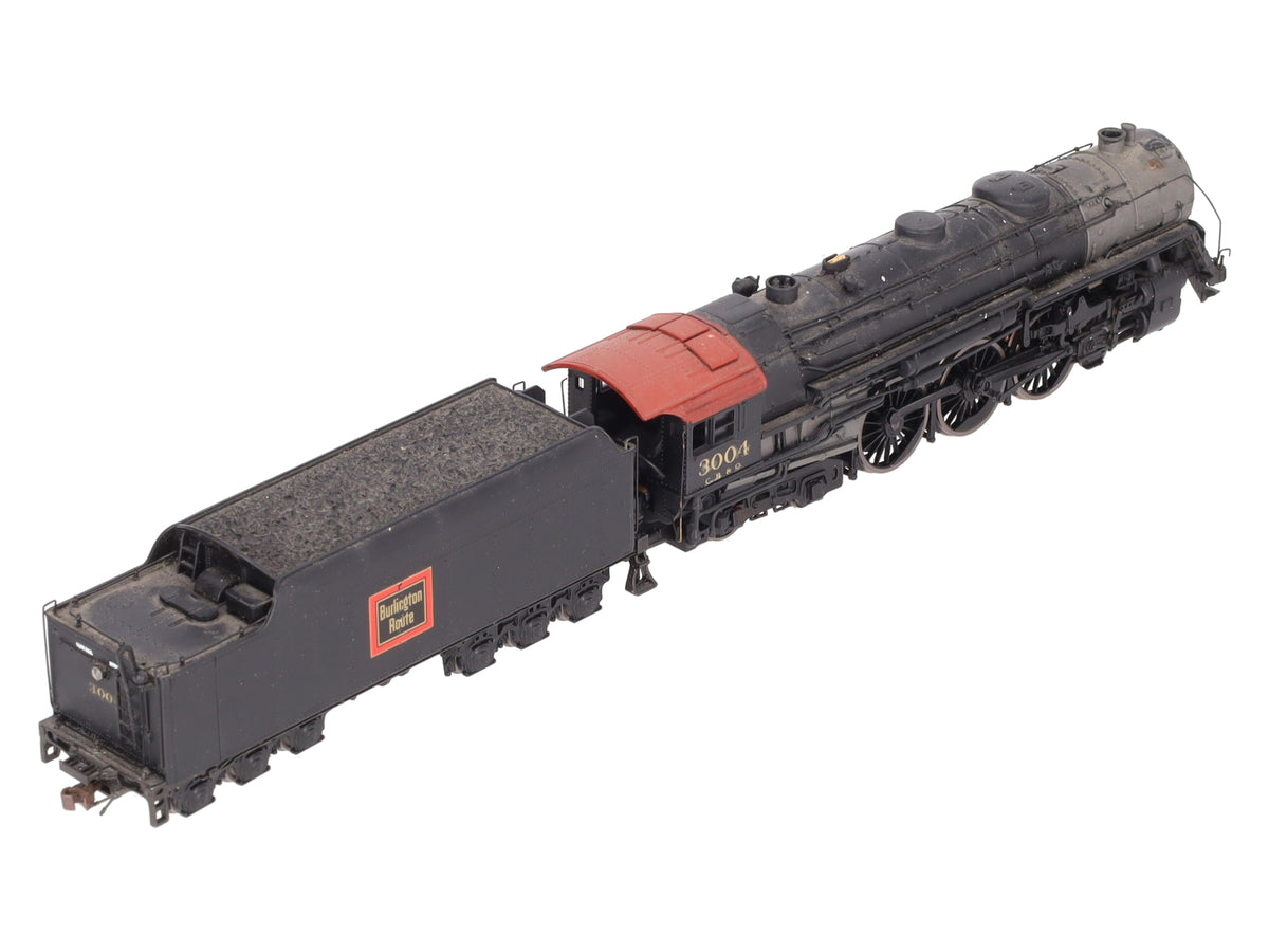 Broadway Limited HO Custom CB&Q Steam Locomotive And Coal tender w/DCC #3004
