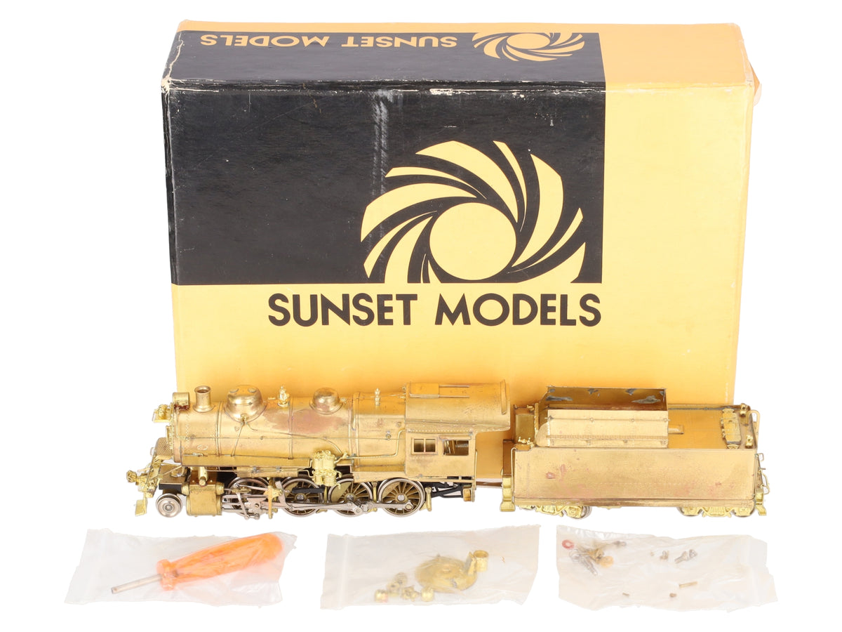 Sunset Models HO Scale BRASS PRR H-8 2-8-0 Steam Locomotive & Tender - Unpainted VG/Box