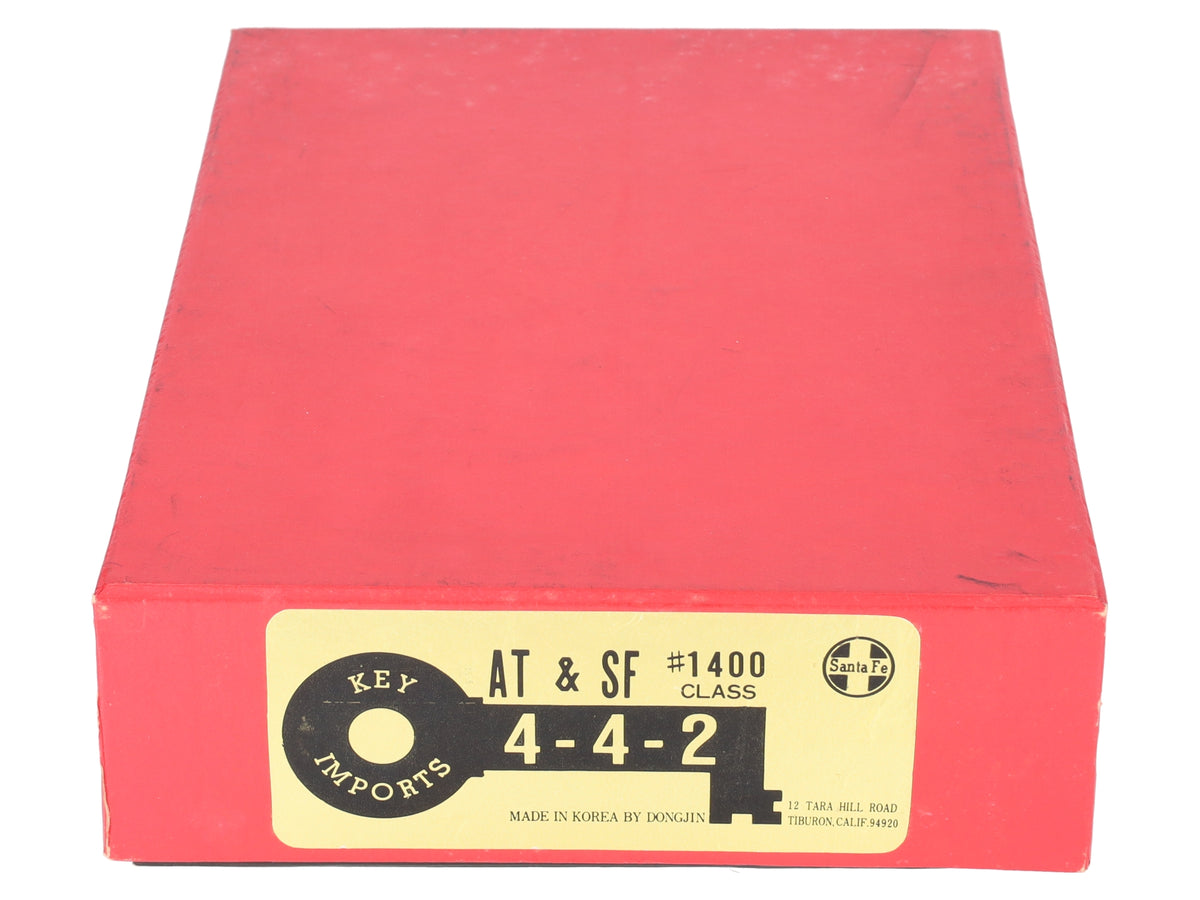 Key Imports HO Scale BRASS ATSF 4-4-2 Steam Locomotive & Tender -Unpainted VG/Box