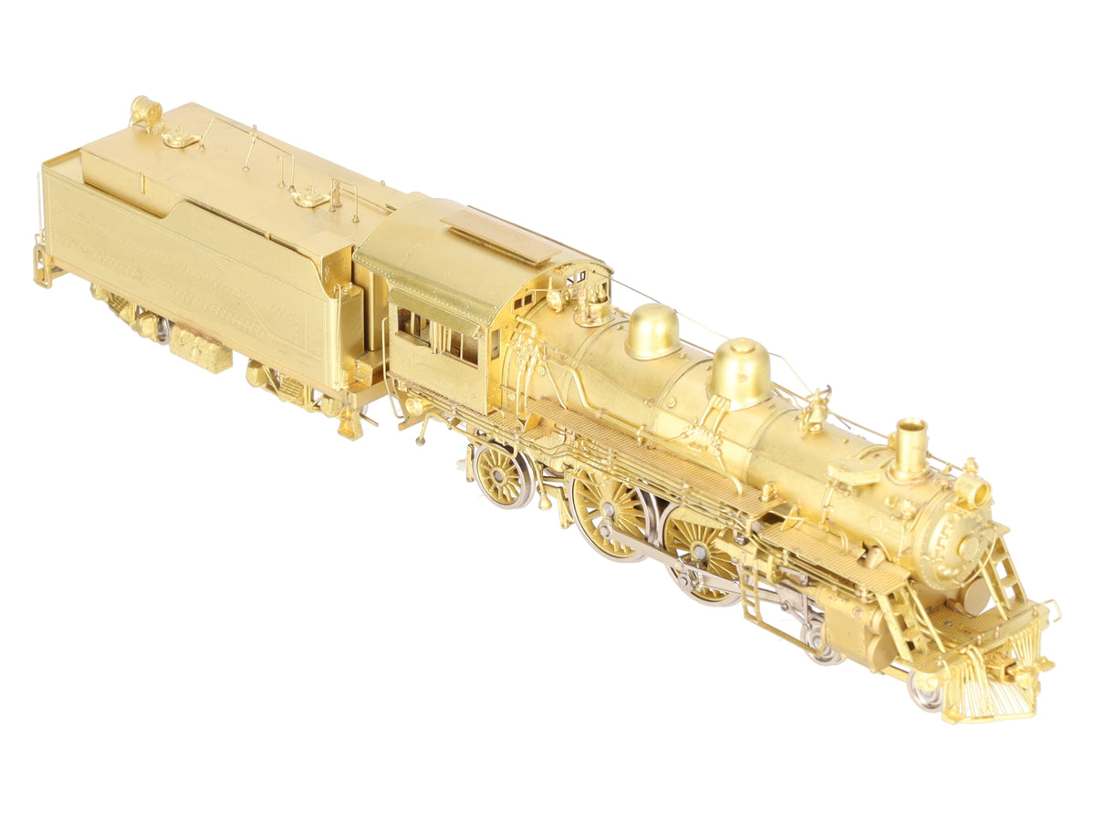 Key Imports HO Scale BRASS ATSF 4-4-2 Steam Locomotive & Tender -Unpainted VG/Box