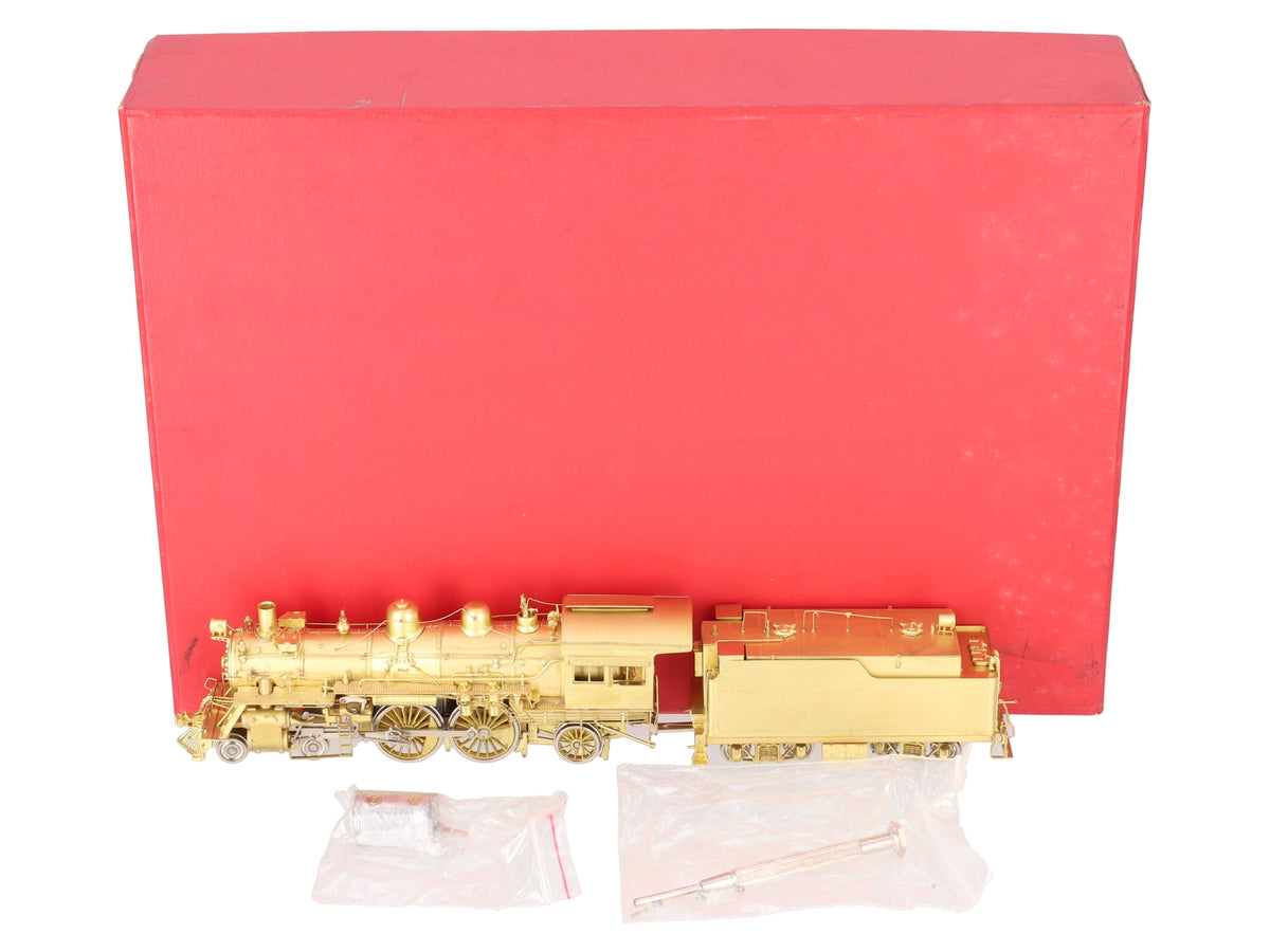 Key Imports HO Scale BRASS ATSF 4-4-2 Steam Locomotive & Tender -Unpainted VG/Box