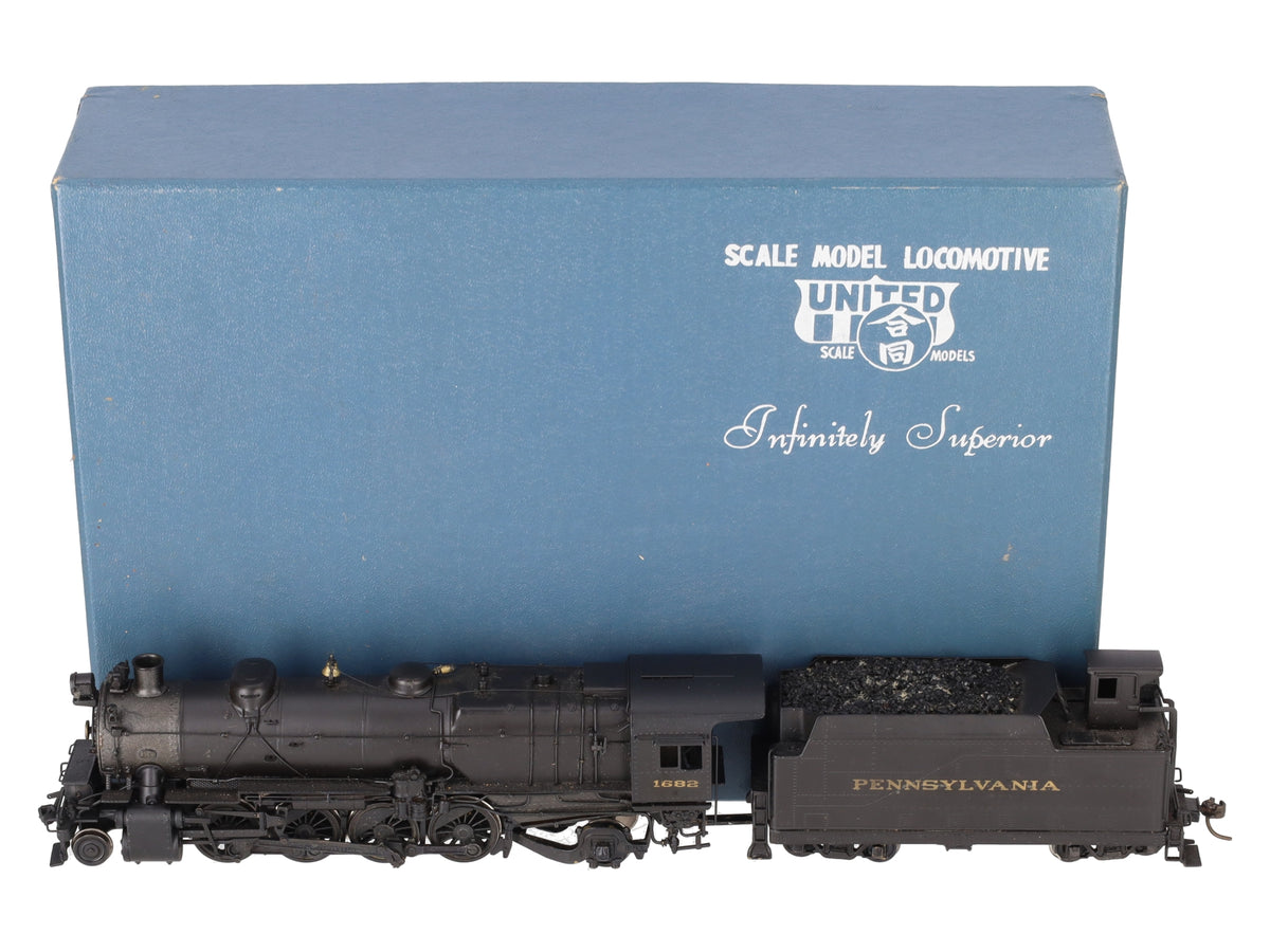 United Scale Models HO Brass Pennsylvania L-1 2-8-2 Steam Loco & Tender- Painted/Box