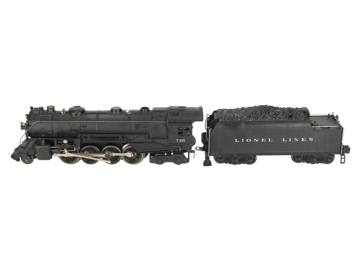 Lionel 726RR Vintage O Berkshire 2-8-4 Diecast Steam Locomotive W/ 2426W Tender EX