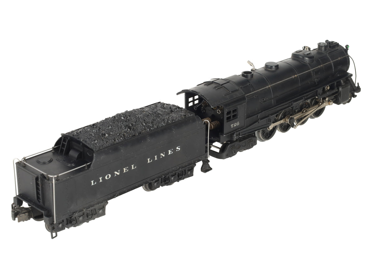 Lionel 726RR Vintage O Berkshire 2-8-4 Diecast Steam Locomotive W/ 2426W Tender EX