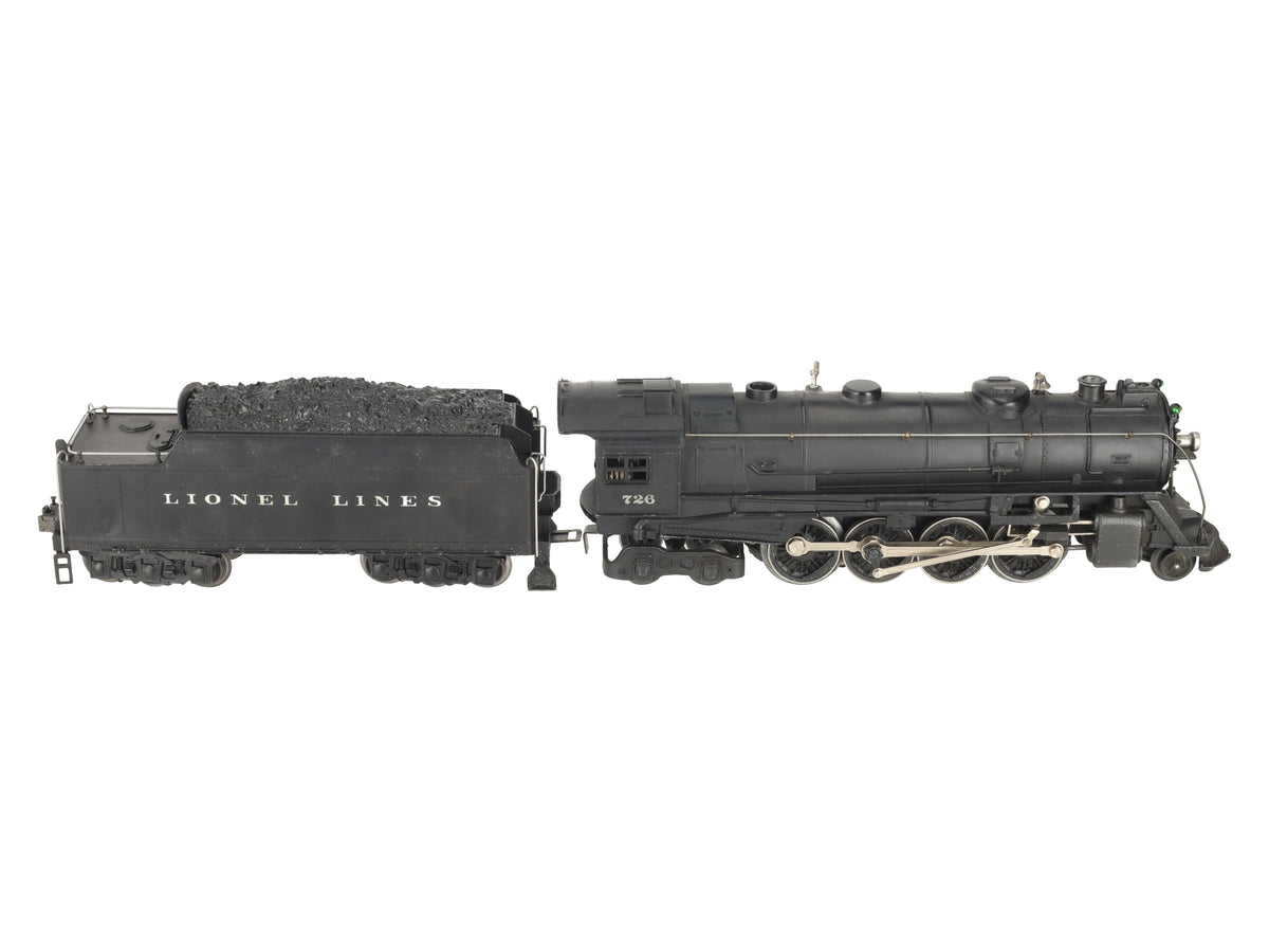 Lionel 726RR Vintage O Berkshire 2-8-4 Diecast Steam Locomotive W/ 2426W Tender EX