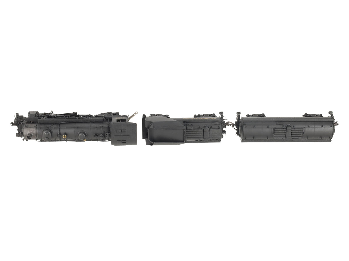Westside HO BRASS B&O Q-4b 2-8-2 Mikado Steam Locomotive & Tender w/Aux Tender/Box