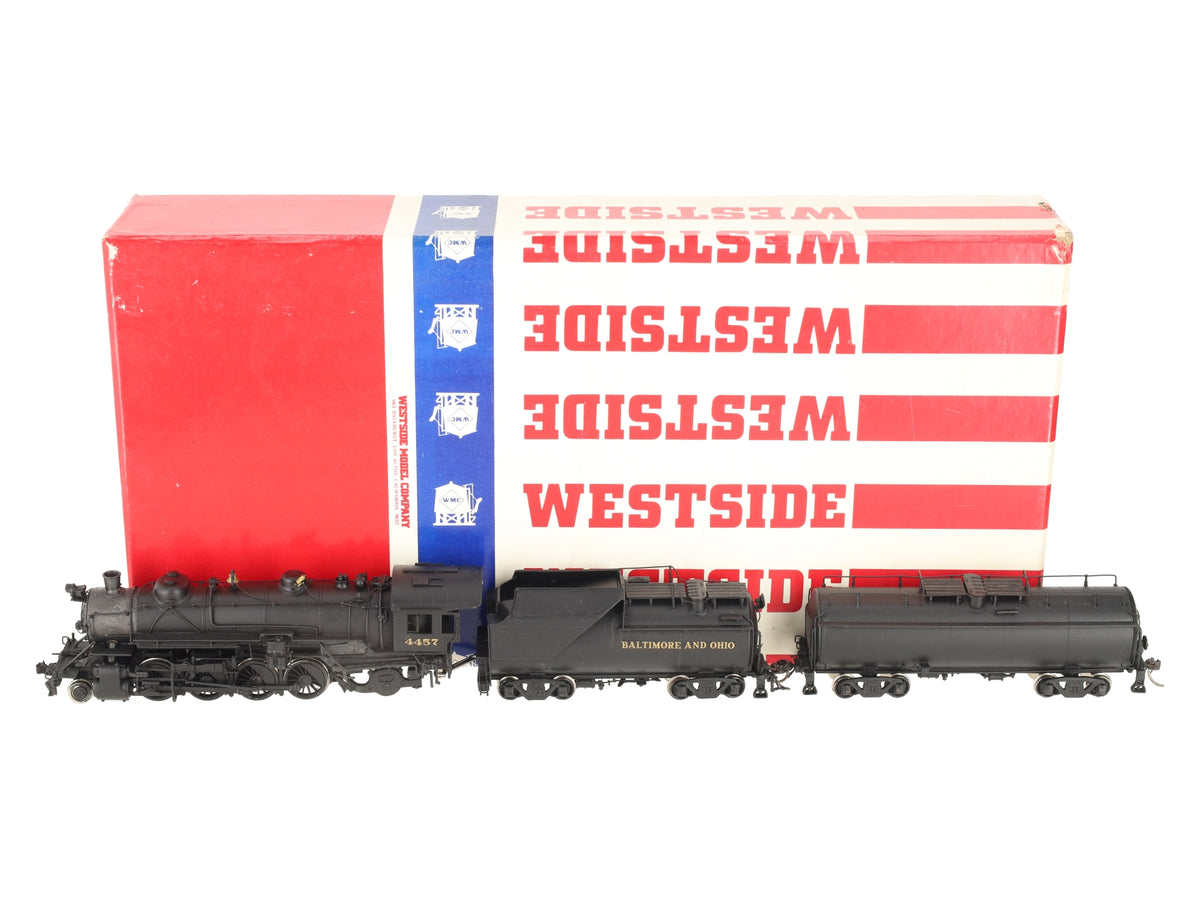 Westside HO BRASS B&O Q-4b 2-8-2 Mikado Steam Locomotive & Tender w/Aux Tender/Box