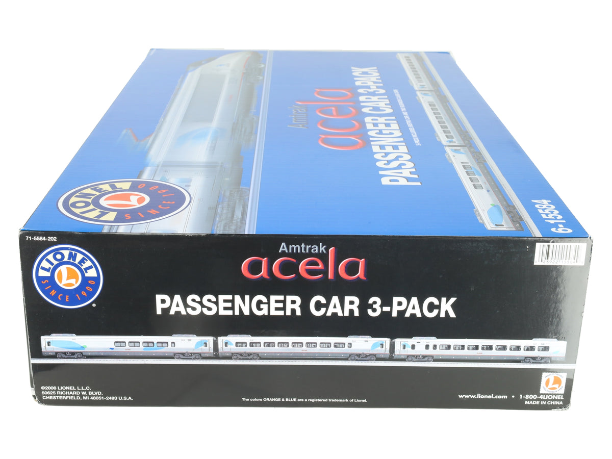 Lionel 6-15584 O Gauge Amtrak Acela Passenger Cars (Set of 3) EX/Box