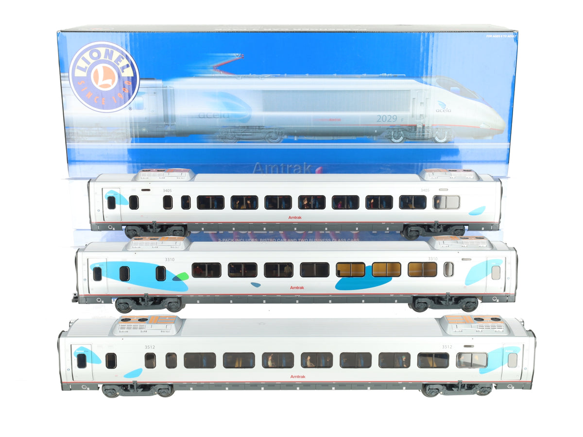 Lionel 6-15584 O Gauge Amtrak Acela Passenger Cars (Set of 3) EX/Box