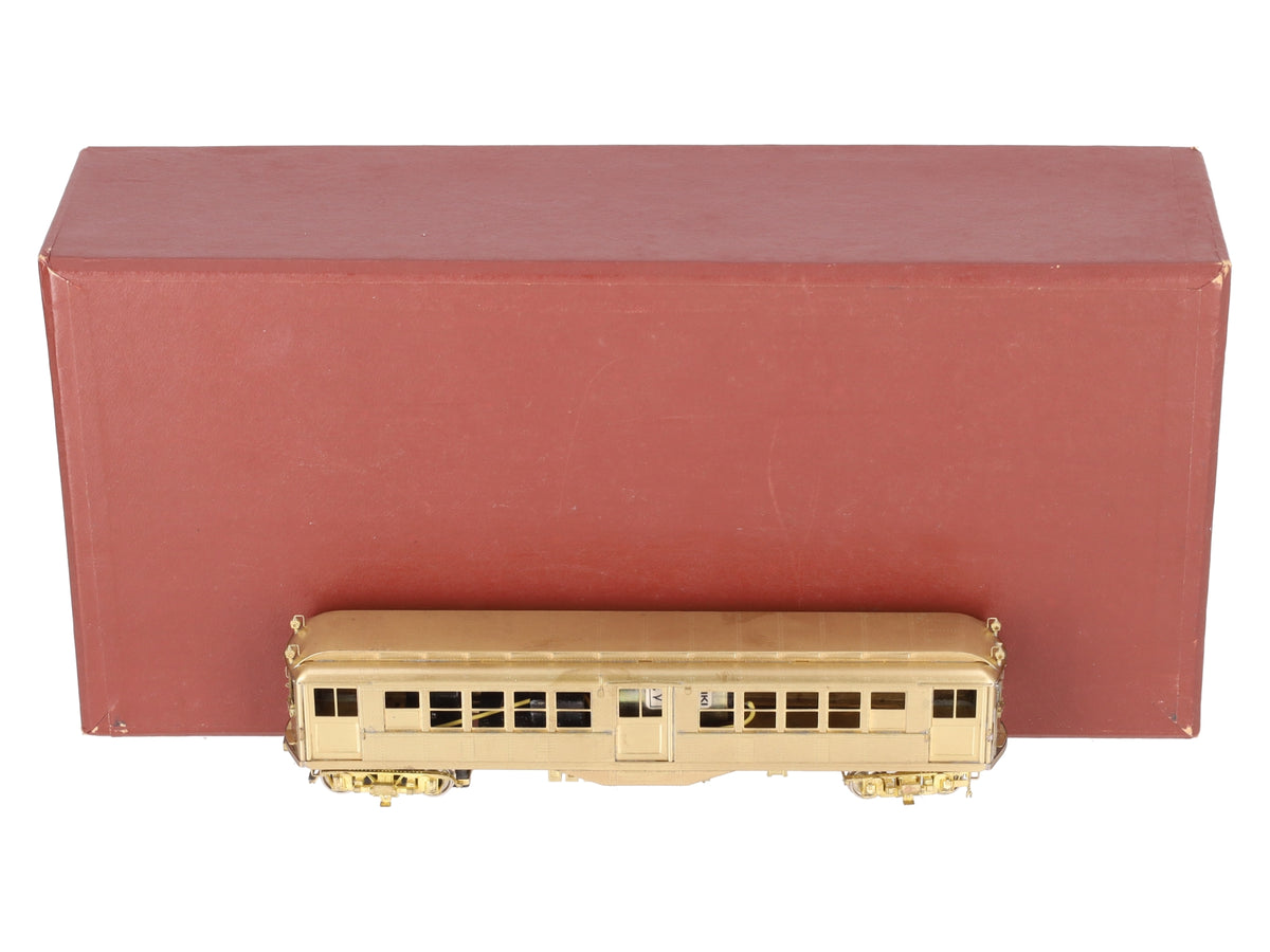 WP Car Corp. HO Scale BRASS Powered IRT Low V Subway Car- Unpainted VG/Box