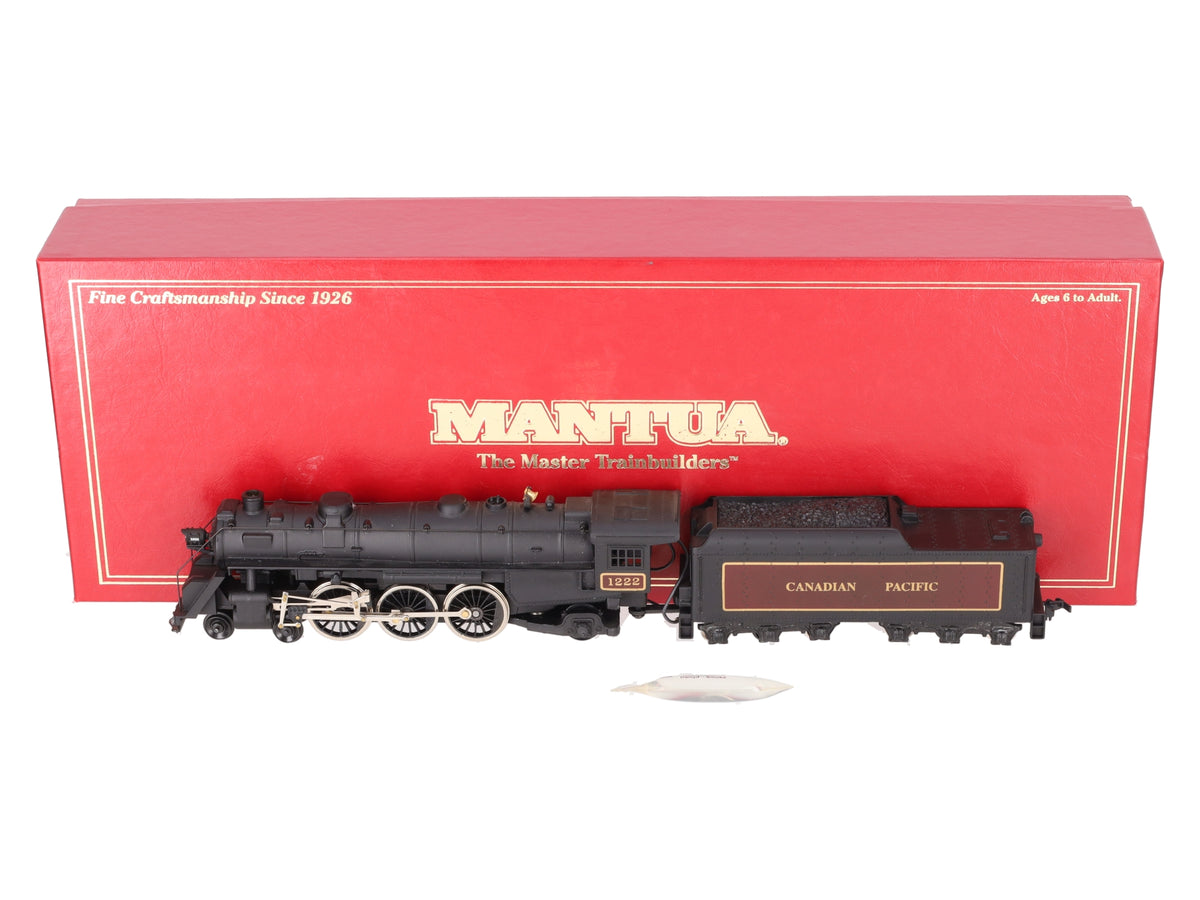 Mantua 349-080 HO Scale Canadian Pacific 4-6-2 Steam Locomotive & Tender #1222 EX/Box