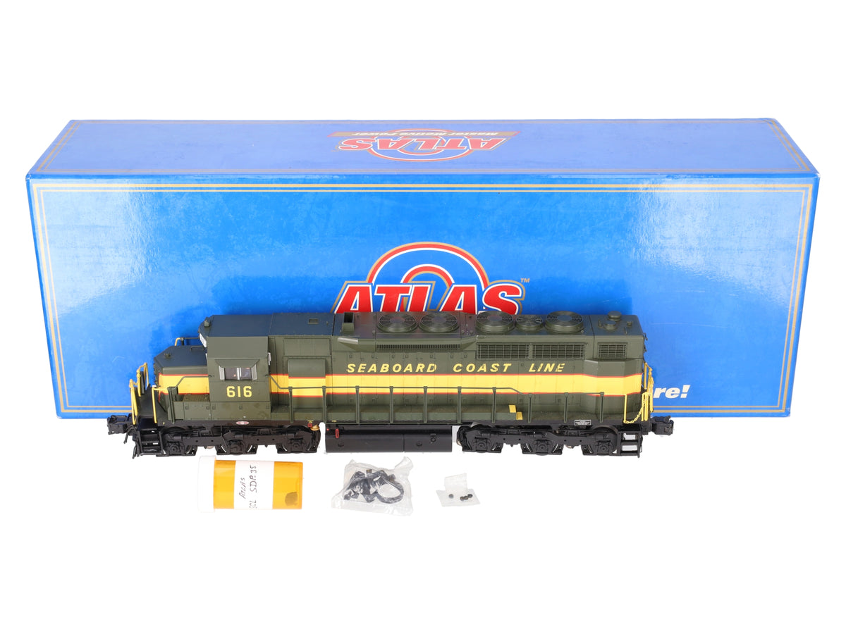Atlas 6827-1 O Seaboard Coast Line SD35 Diesel Locomotive w/TMCC #616 - 3-Rail VG/Box