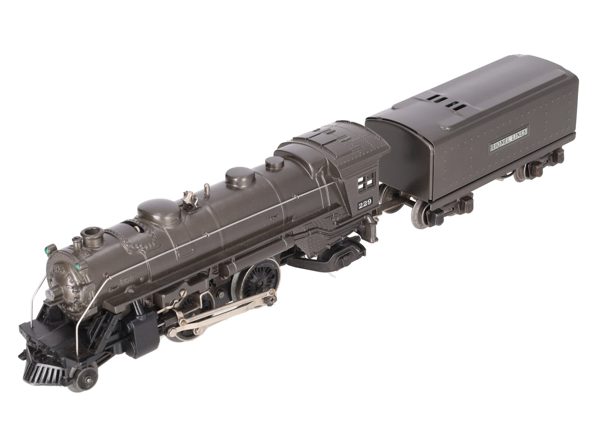 Lionel 229 Vintage O Prewar 2-4-2 Gun Metal Grey Steam Locomotive With Tender