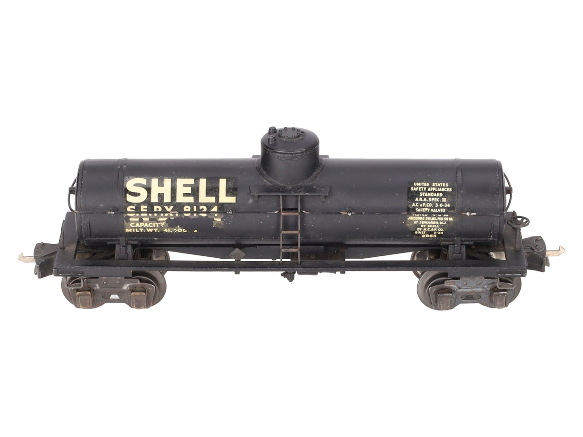Lionel 2955 Vintage O Gauge Prewar Shell Diecast Single Dome Tank Car #8124 VG