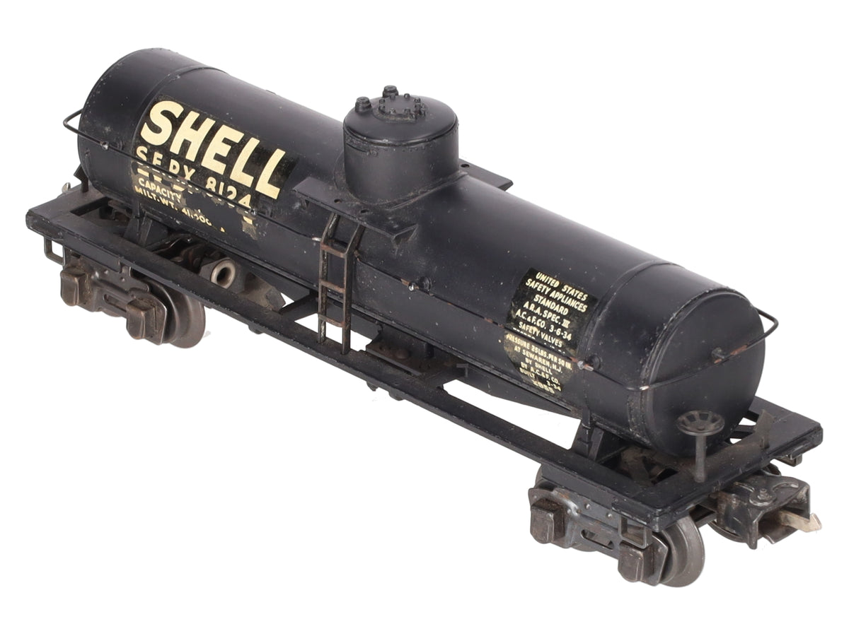 Lionel 2955 Vintage O Gauge Prewar Shell Diecast Single Dome Tank Car #8124 VG