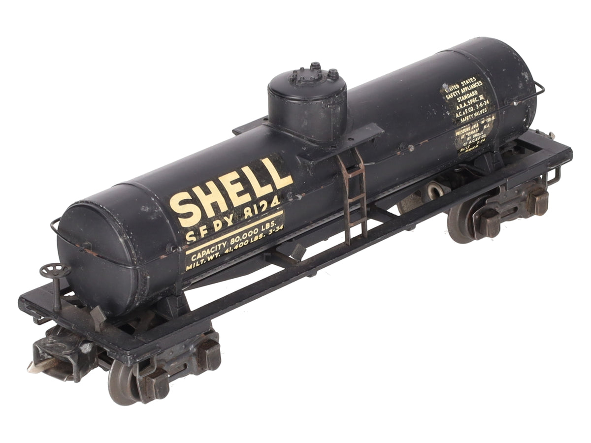 Lionel 2955 Vintage O Gauge Prewar Shell Diecast Single Dome Tank Car #8124 VG