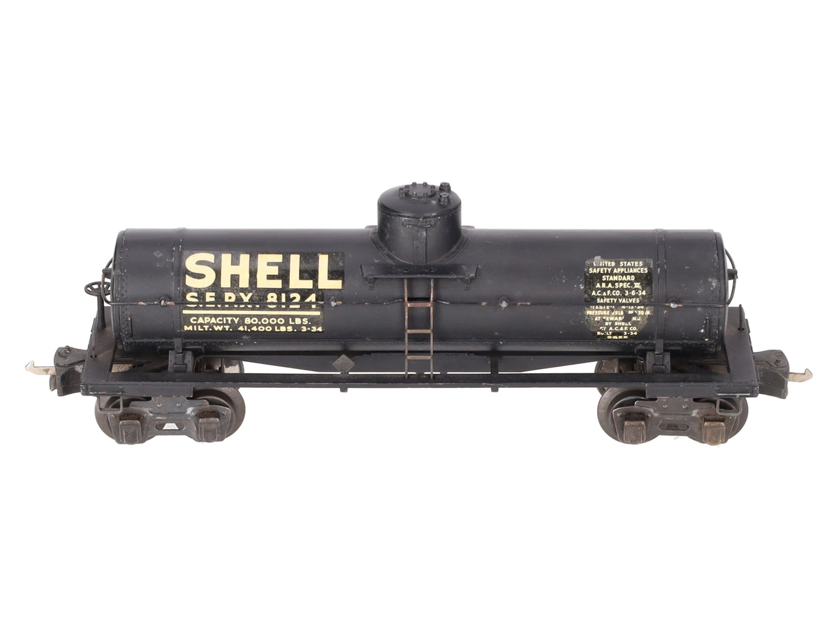 Lionel 2955 Vintage O Gauge Prewar Shell Diecast Single Dome Tank Car #8124 VG