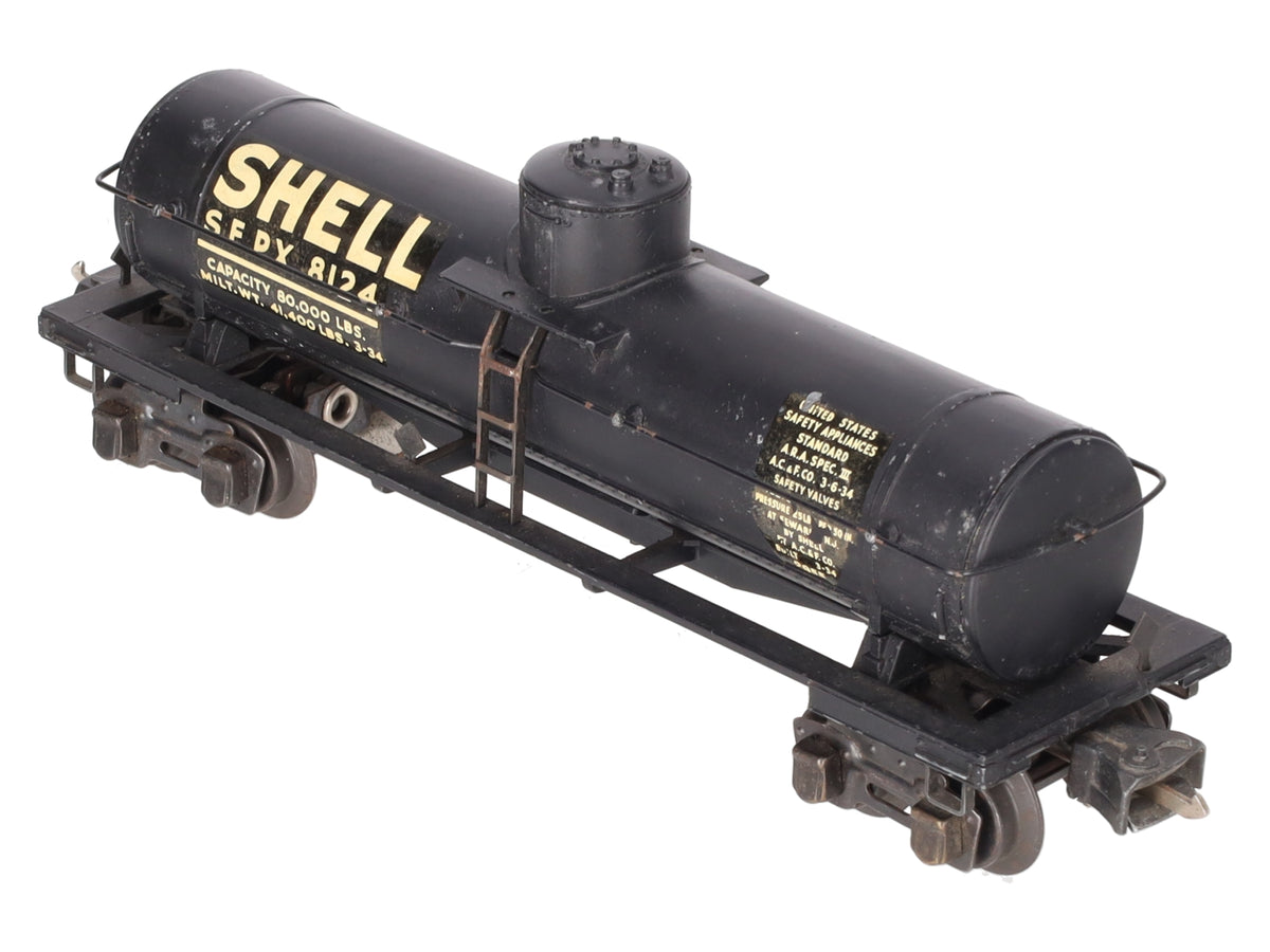 Lionel 2955 Vintage O Gauge Prewar Shell Diecast Single Dome Tank Car #8124 VG