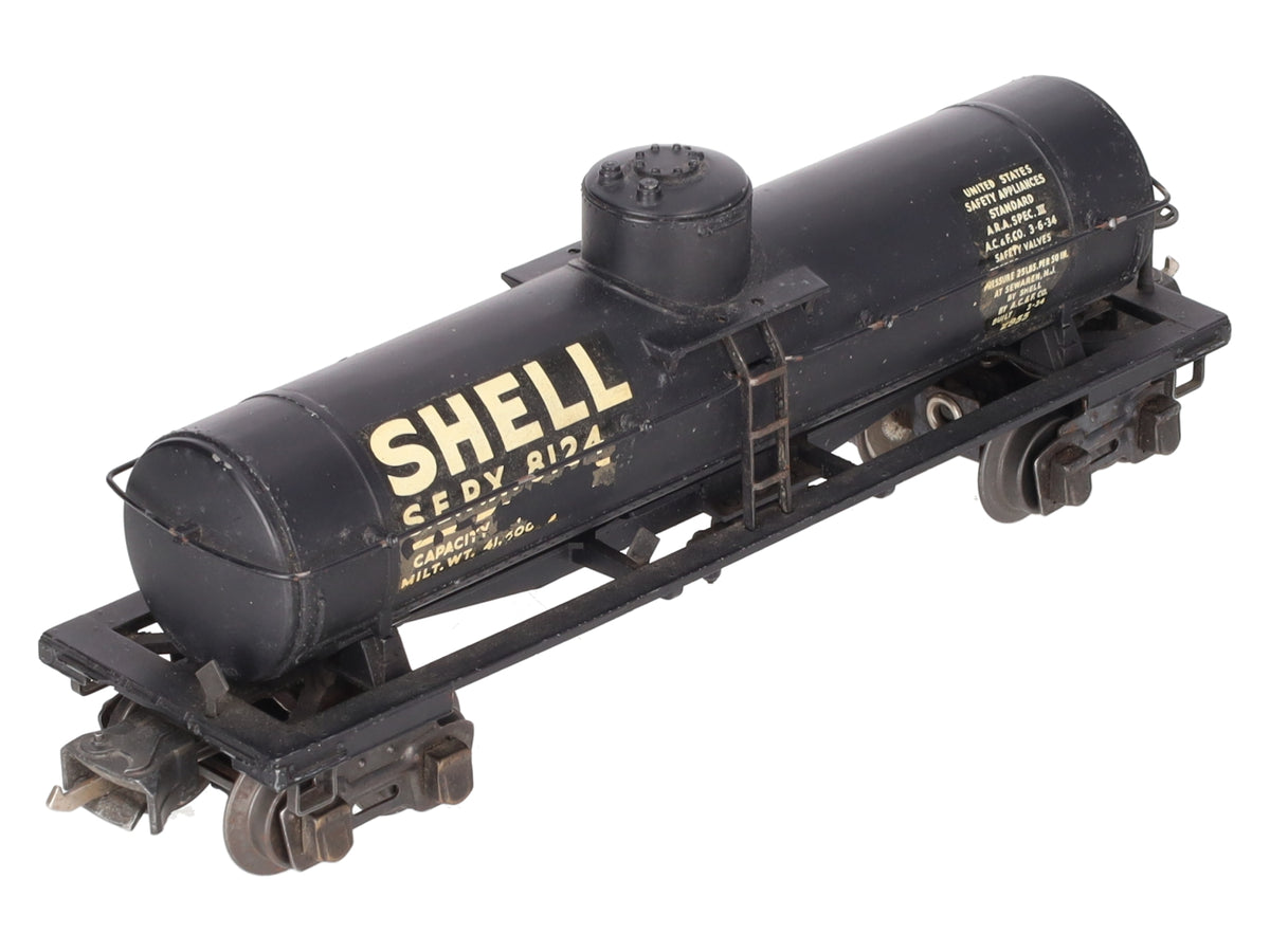 Lionel 2955 Vintage O Gauge Prewar Shell Diecast Single Dome Tank Car #8124 VG