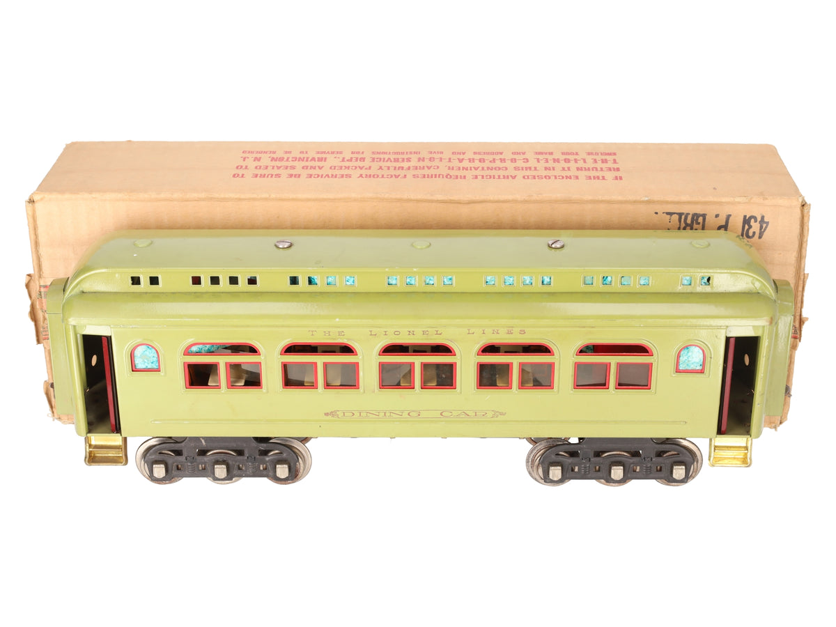 Lionel 431 Vintage Standard Lionel Lines Large Tinplate Dining Car/Box