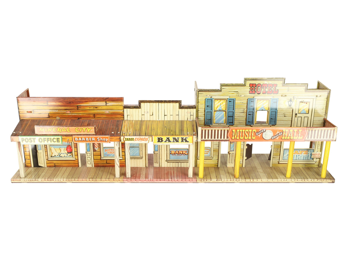 Marx Vintage O 1950's Roy Rogers Mineral City Western Town Litho Storefront Set VG