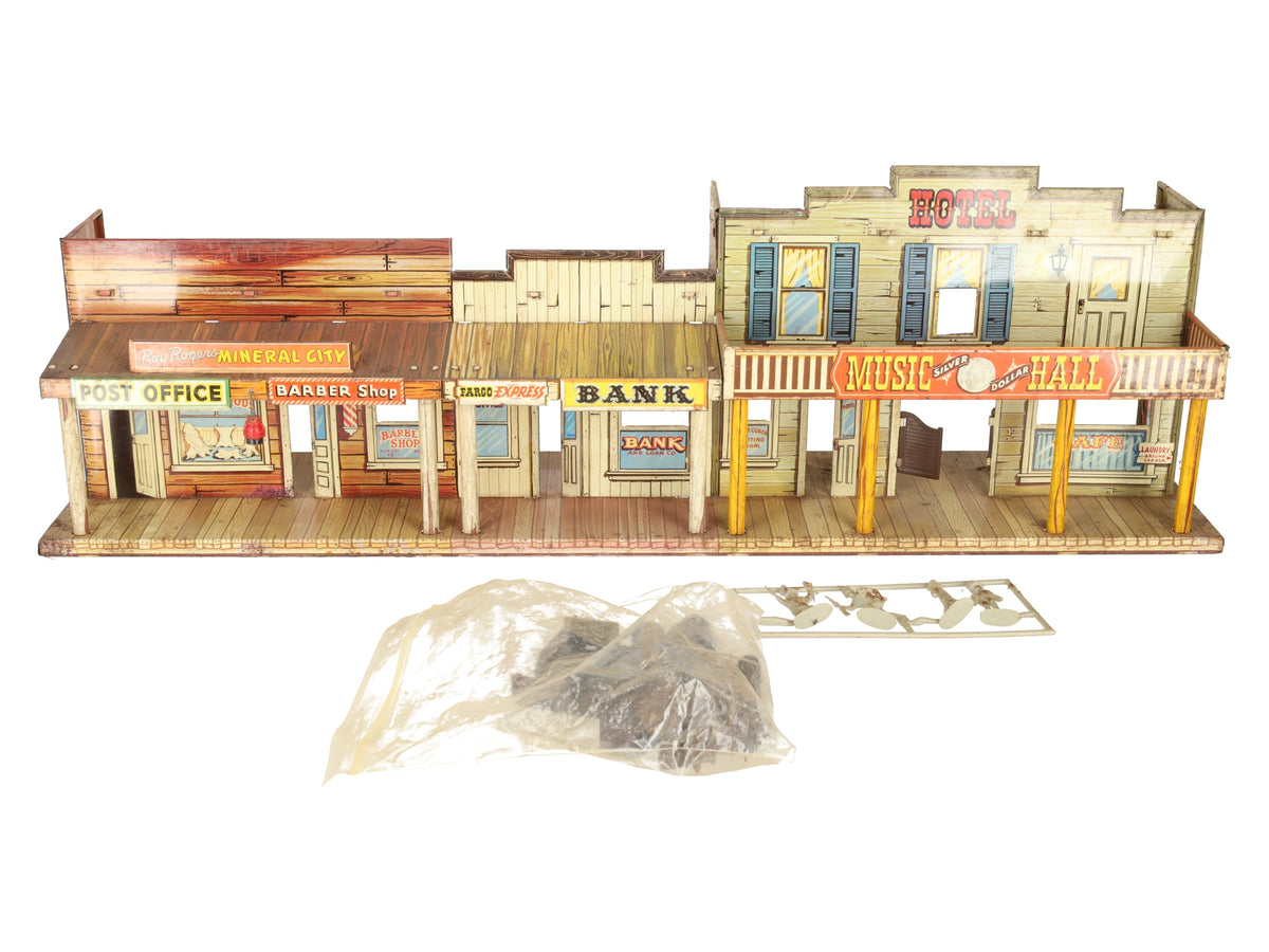 Marx Vintage O 1950's Roy Rogers Mineral City Western Town Litho Storefront Set
