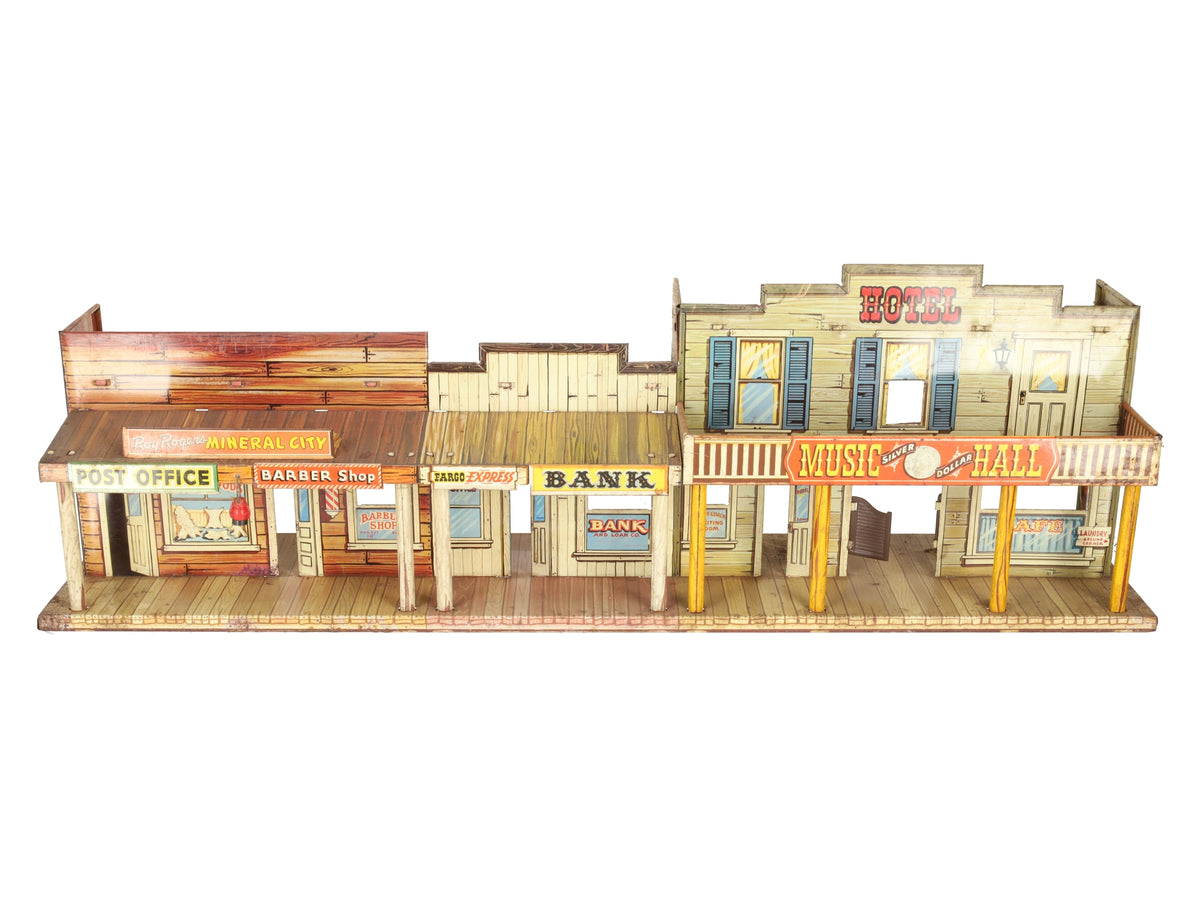 Marx Vintage O 1950's Roy Rogers Mineral City Western Town Litho Storefront Set