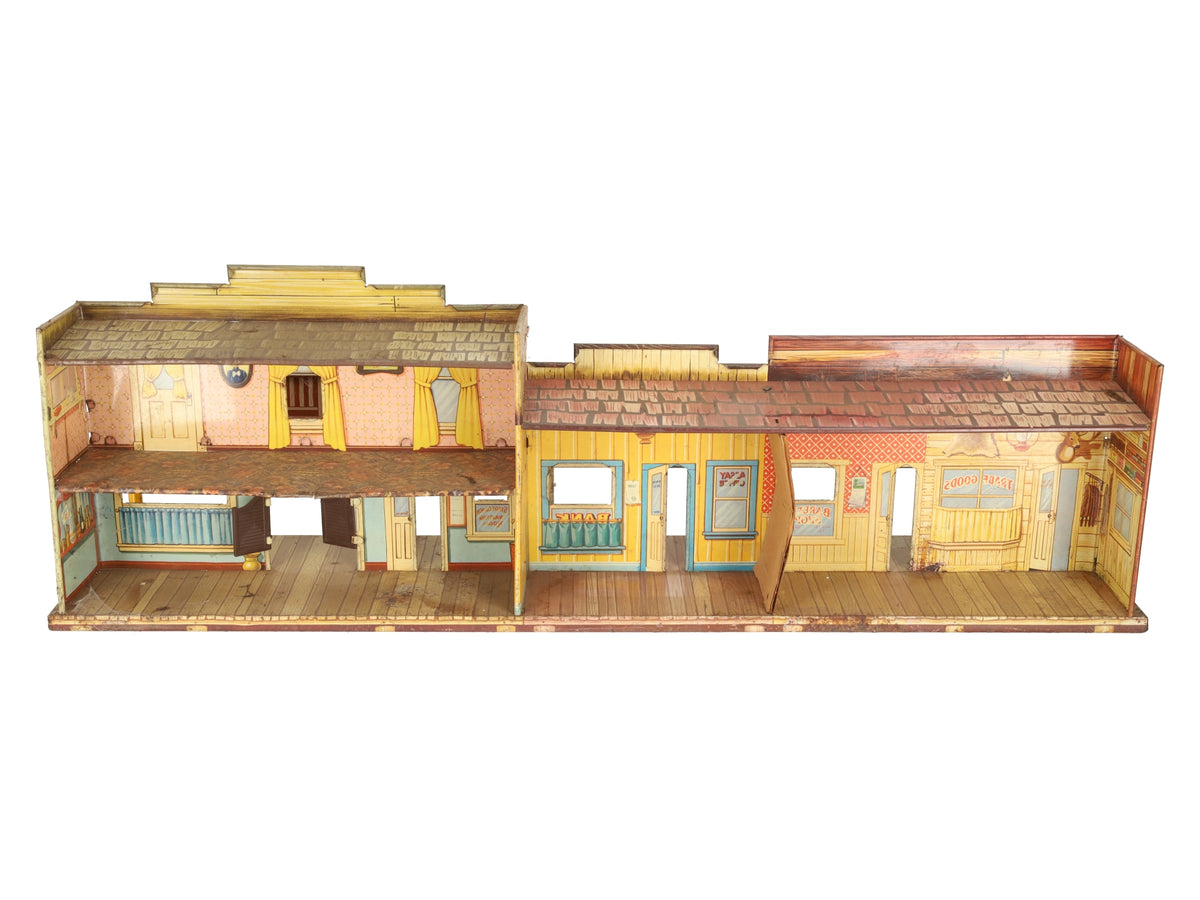 Marx Vintage O 1950's Roy Rogers Mineral City Western Town Litho Storefront Set