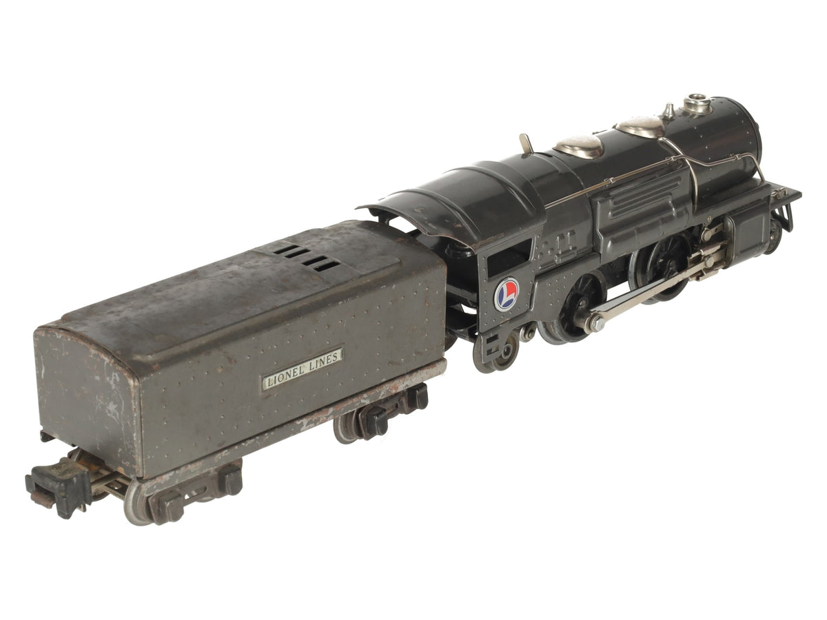 Lionel 259E Vintage O Gauge Gray 2-4-2 Streamlined Steam Locomotive & Tender