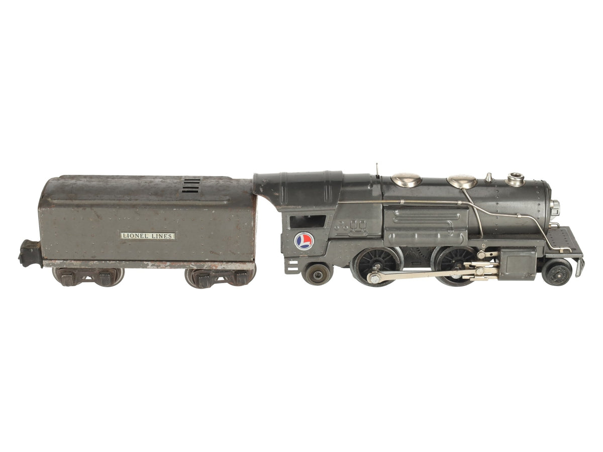 Lionel 259E Vintage O Gauge Gray 2-4-2 Streamlined Steam Locomotive & Tender