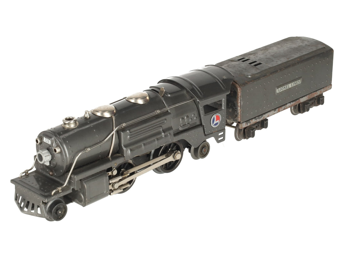 Lionel 259E Vintage O Gauge Gray 2-4-2 Streamlined Steam Locomotive & Tender