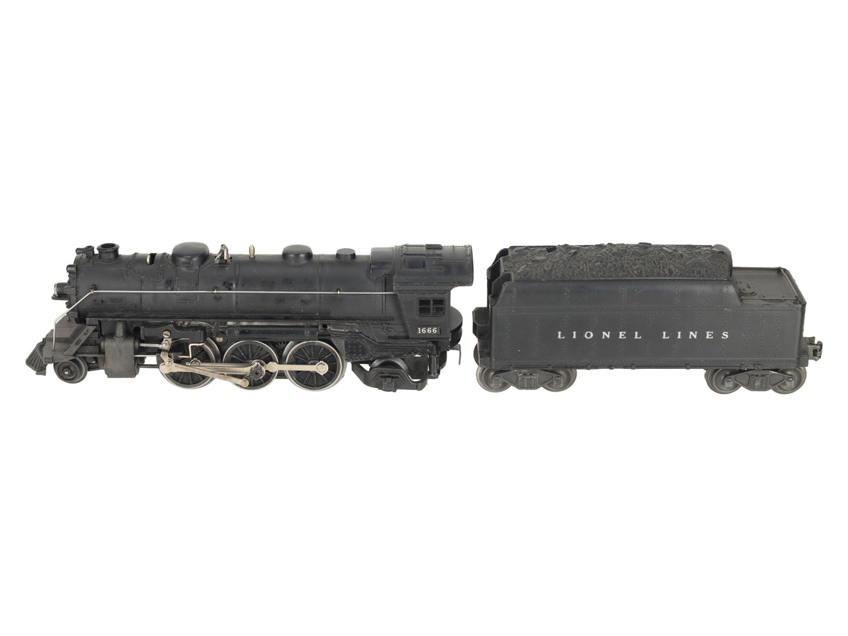 Lionel 1666 Vintage O 2-6-2 Diecast Steam Locomotive & Tender VG
