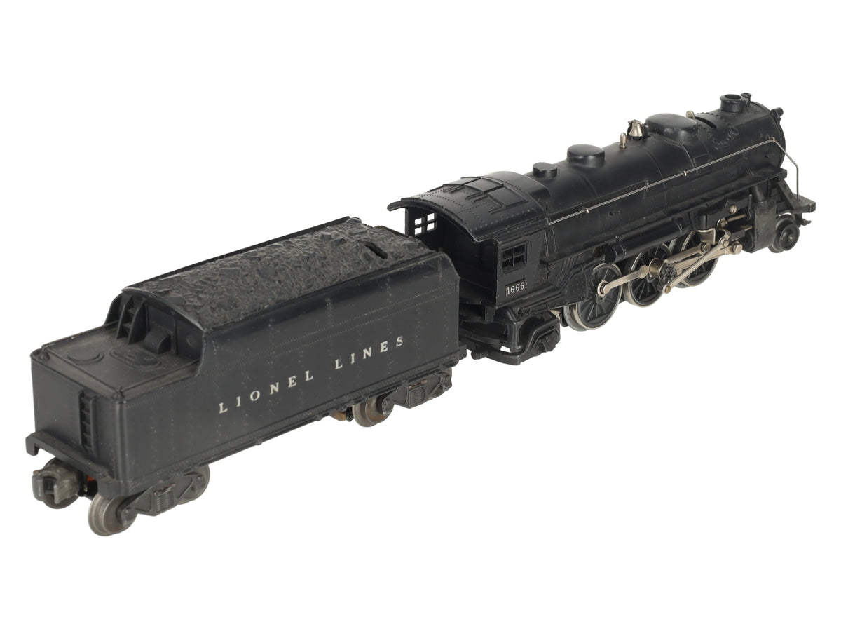 Lionel 1666 Vintage O 2-6-2 Diecast Steam Locomotive & Tender VG