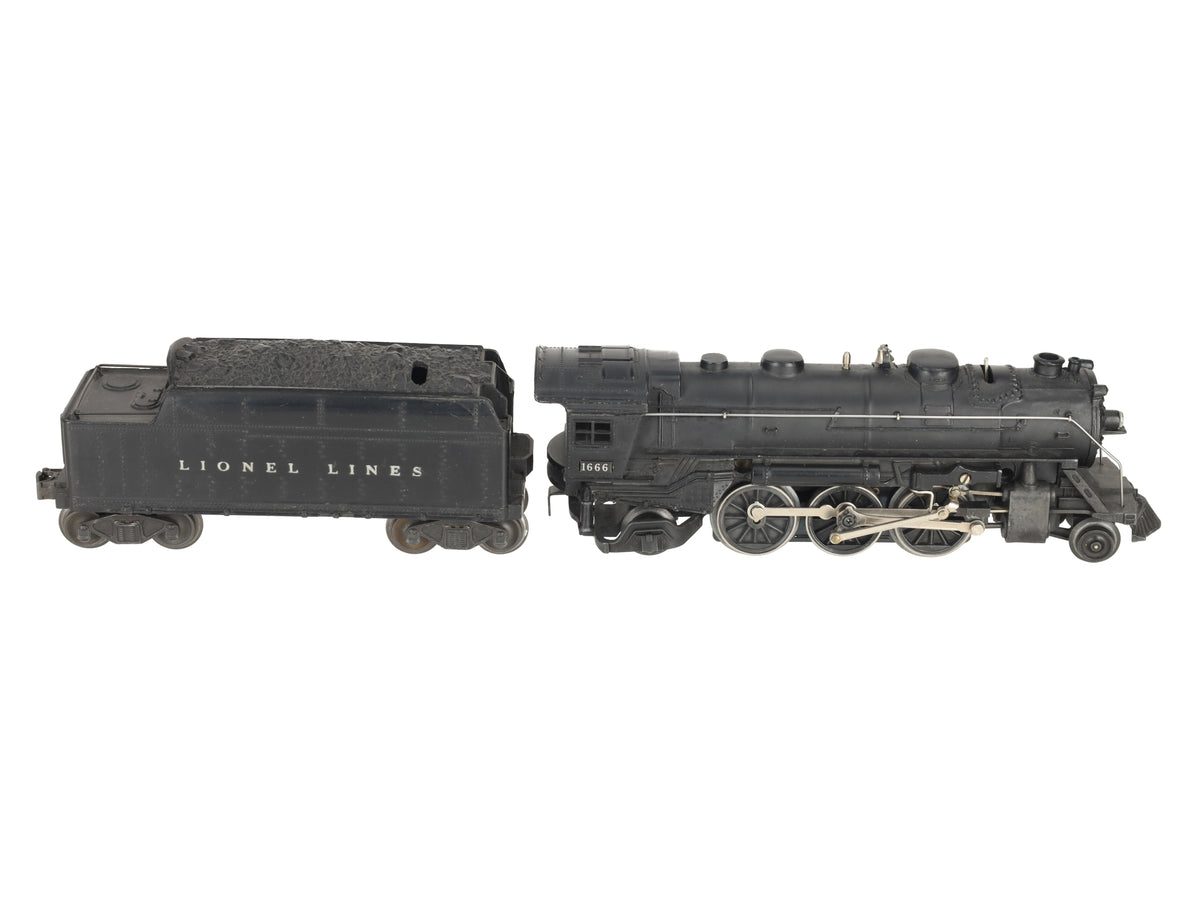 Lionel 1666 Vintage O 2-6-2 Diecast Steam Locomotive & Tender VG