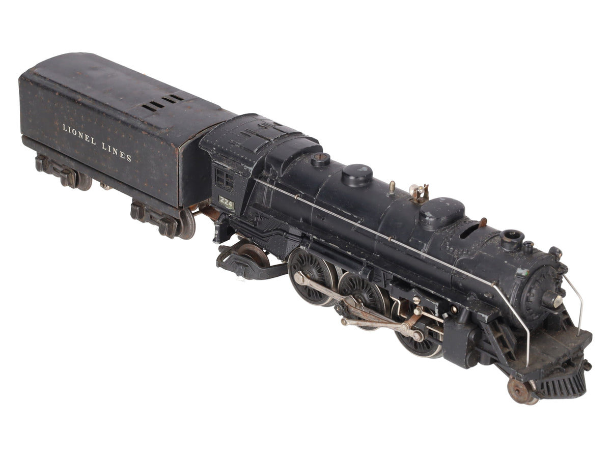 Lionel 224 Vintage O 2-6-2 Diecast Steam Locomotive with 2689W Tender VG