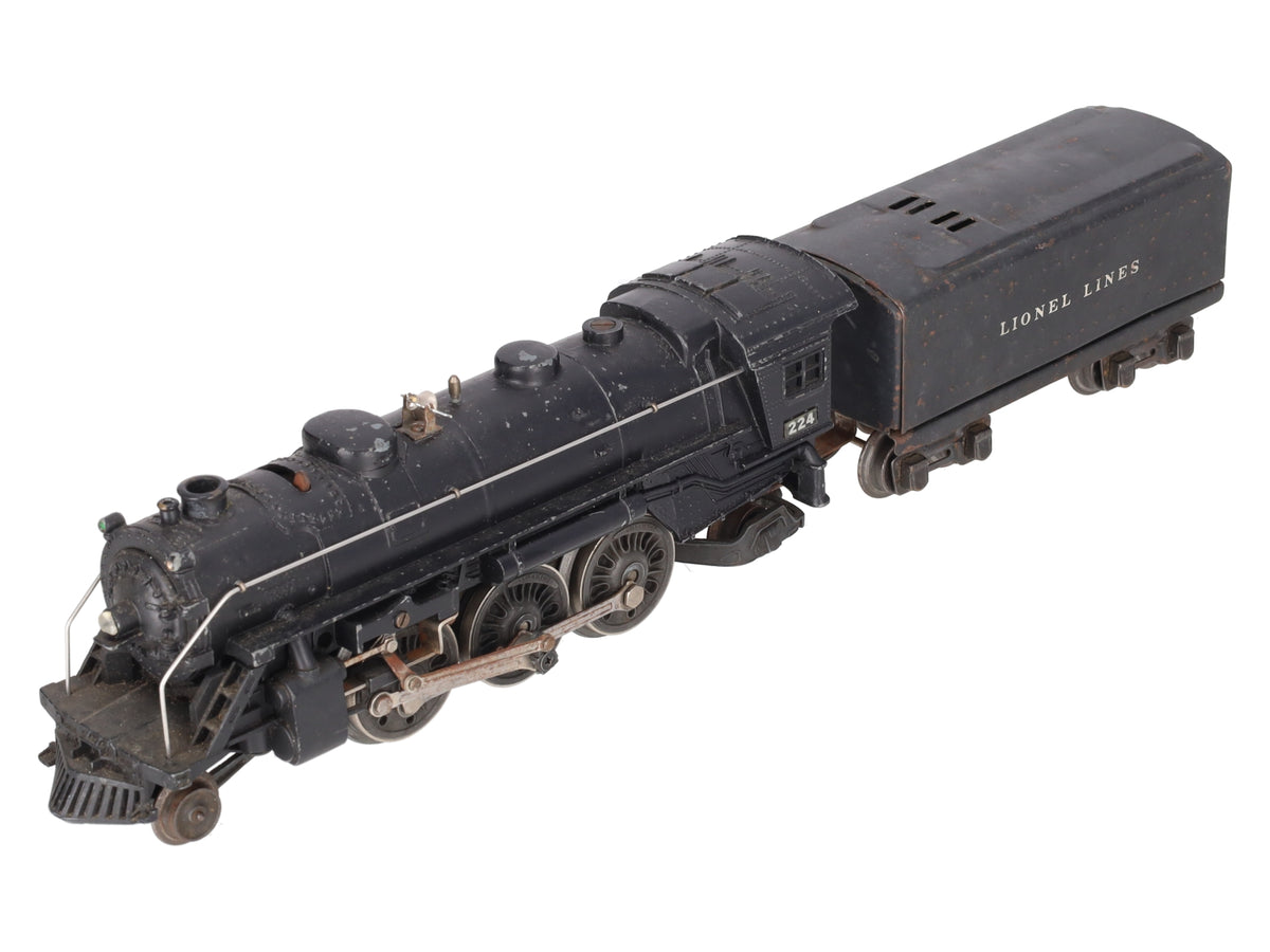 Lionel 224 Vintage O 2-6-2 Diecast Steam Locomotive with 2689W Tender VG