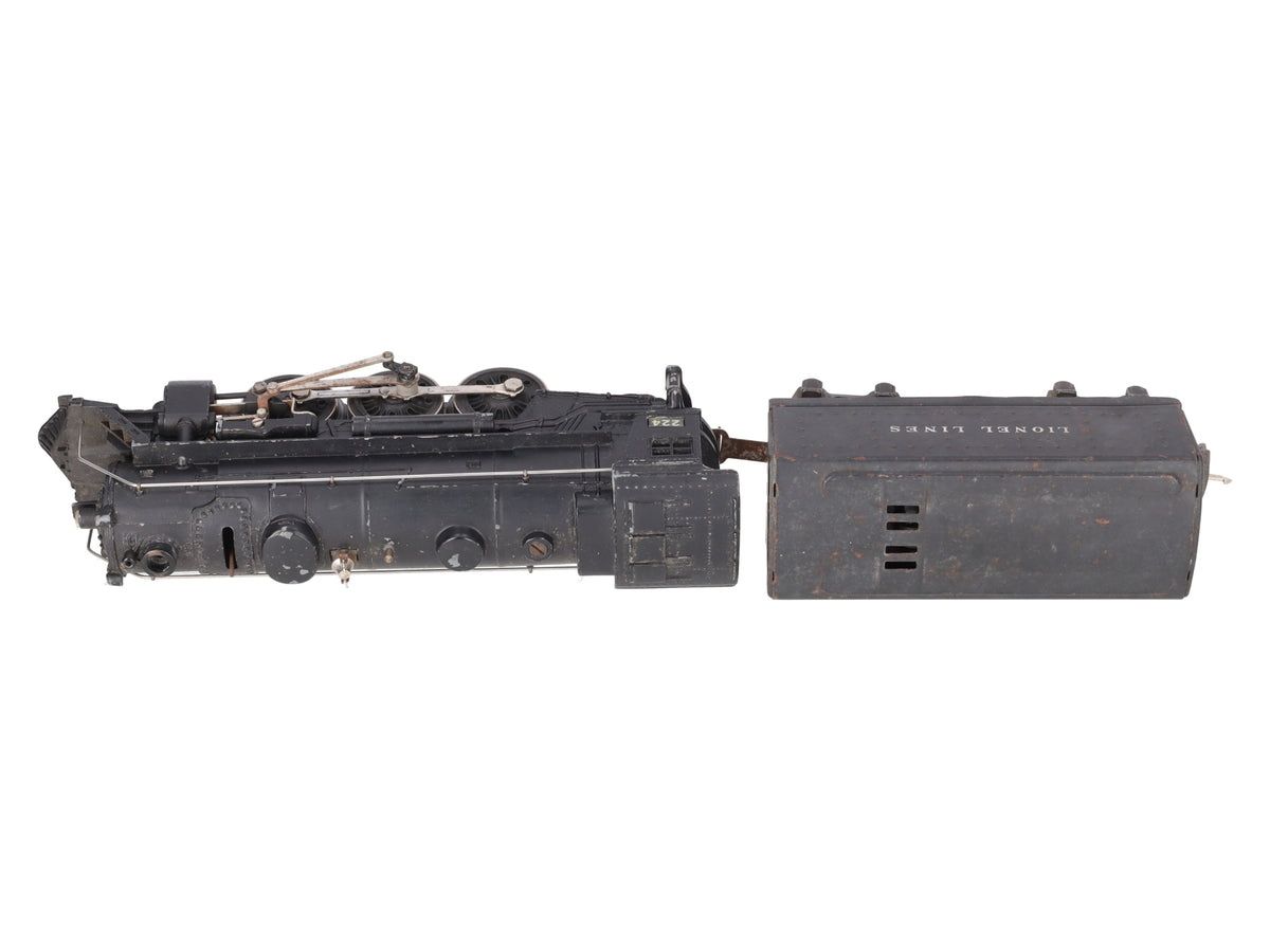 Lionel 224 Vintage O 2-6-2 Diecast Steam Locomotive with 2689W Tender VG