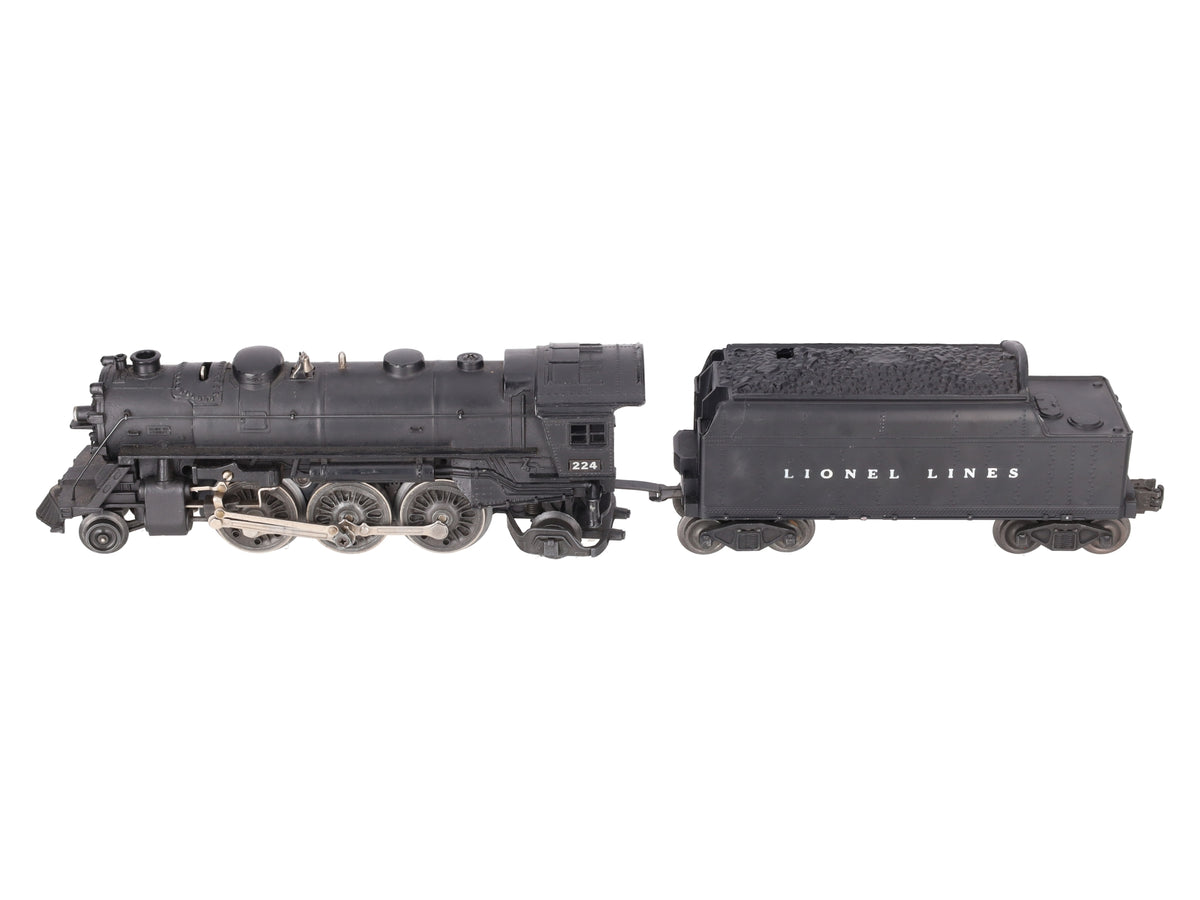 Lionel 224 Vintage O 2-6-2 Diecast Steam Loco w/6466WX Tender