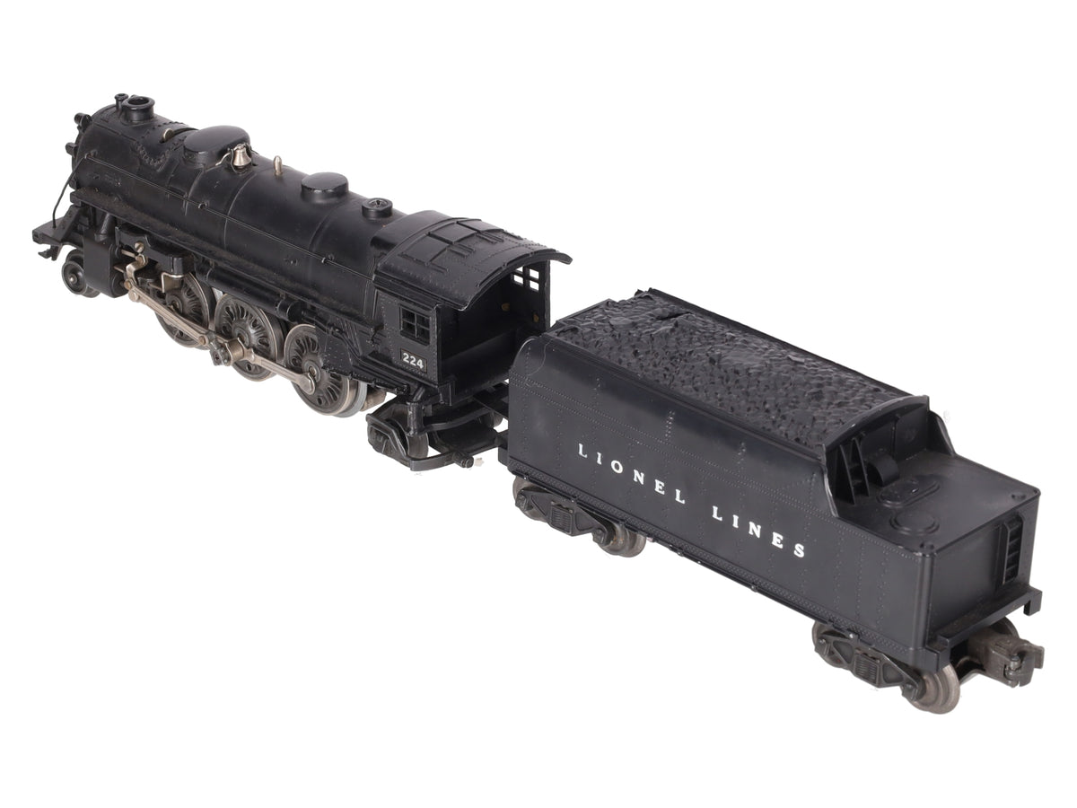 Lionel 224 Vintage O 2-6-2 Diecast Steam Loco w/6466WX Tender