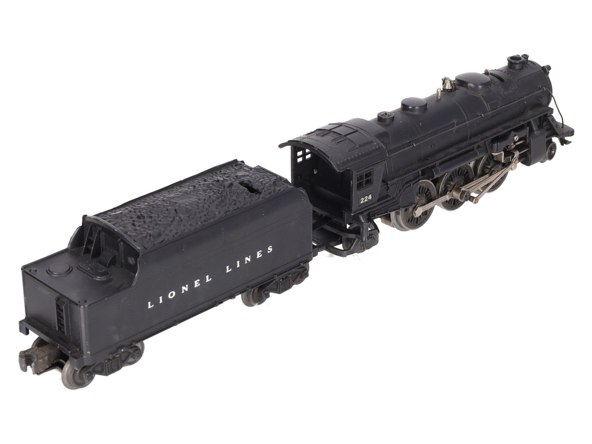 Lionel 224 Vintage O 2-6-2 Diecast Steam Loco w/6466WX Tender