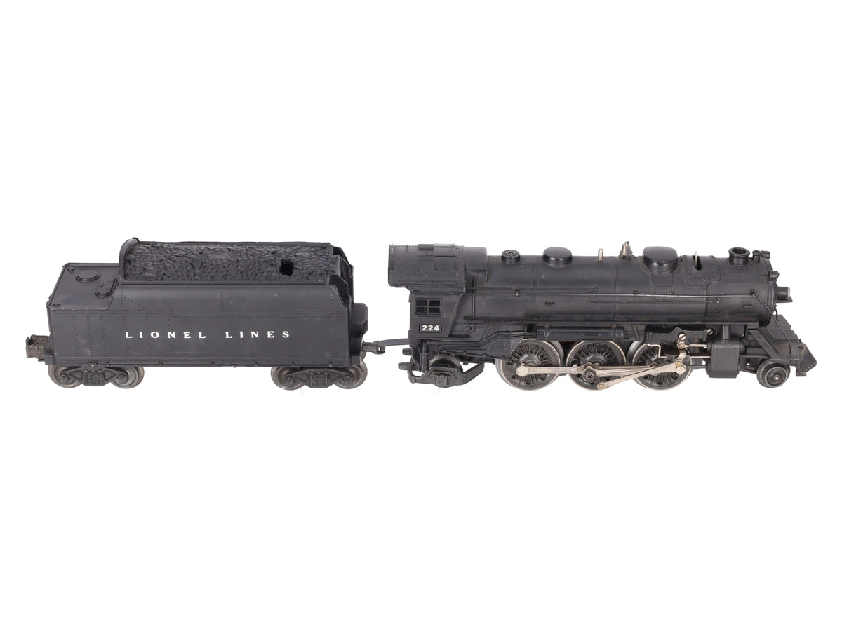 Lionel 224 Vintage O 2-6-2 Diecast Steam Loco w/6466WX Tender