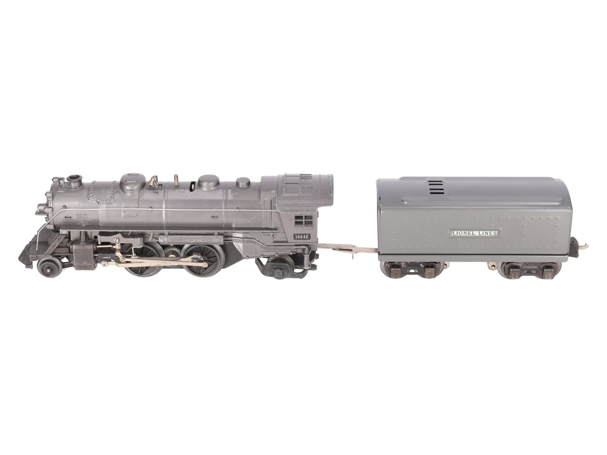 Lionel 1664E Vintage O 2-4-2 Lionel Lines Steam Locomotive and Tender - Gray