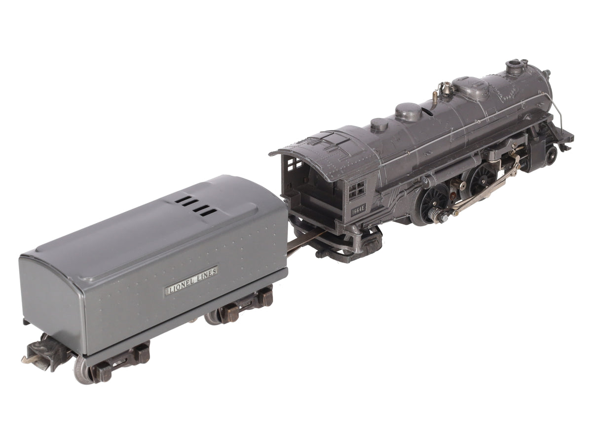 Lionel 1664E Vintage O 2-4-2 Lionel Lines Steam Locomotive and Tender - Gray