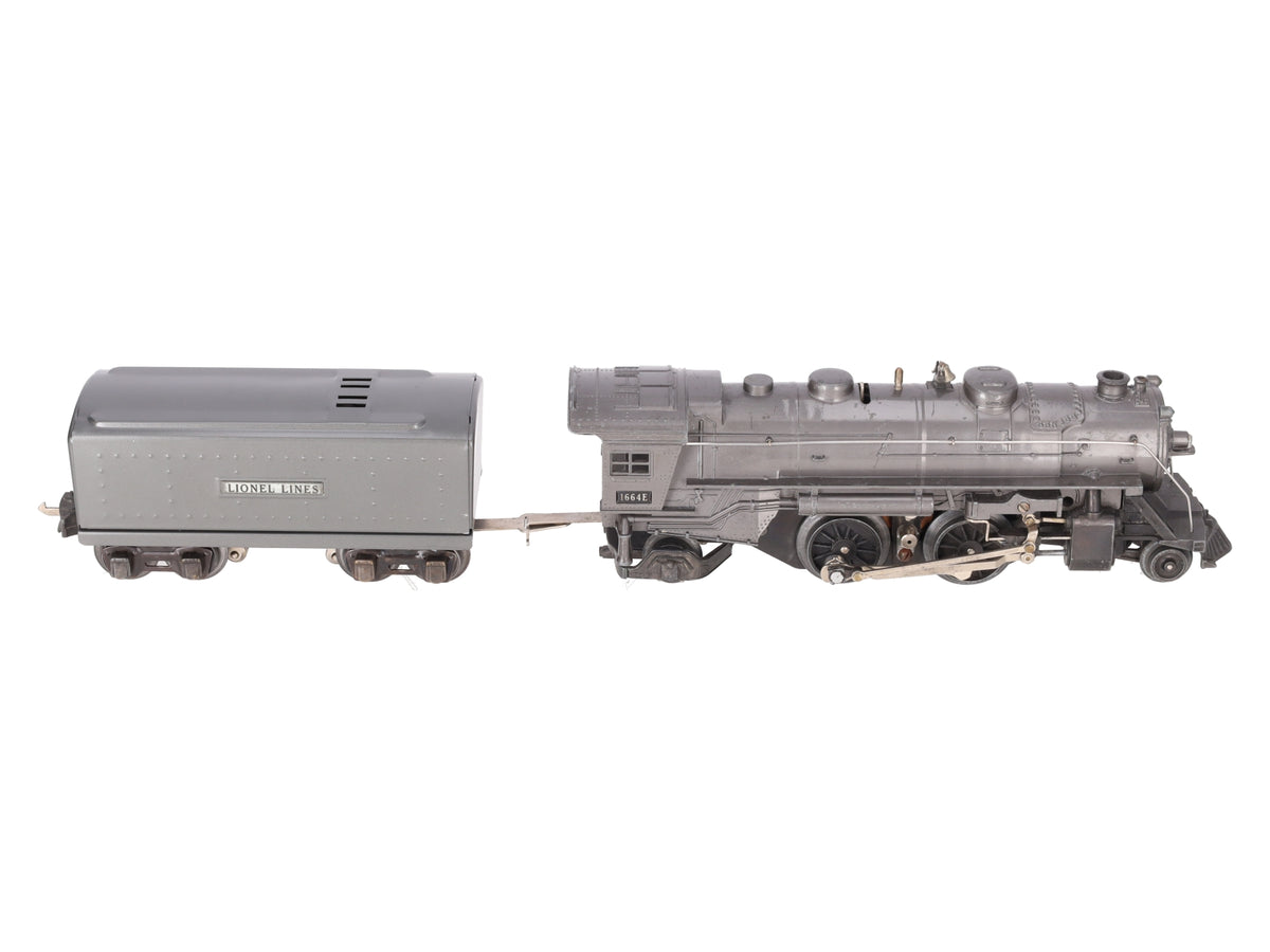 Lionel 1664E Vintage O 2-4-2 Lionel Lines Steam Locomotive and Tender - Gray