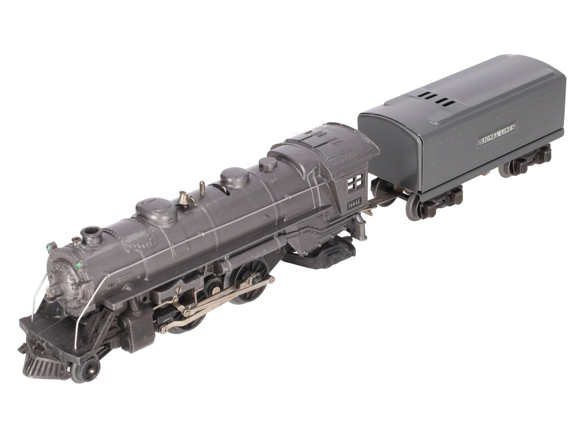 Lionel 1664E Vintage O 2-4-2 Lionel Lines Steam Locomotive and Tender - Gray