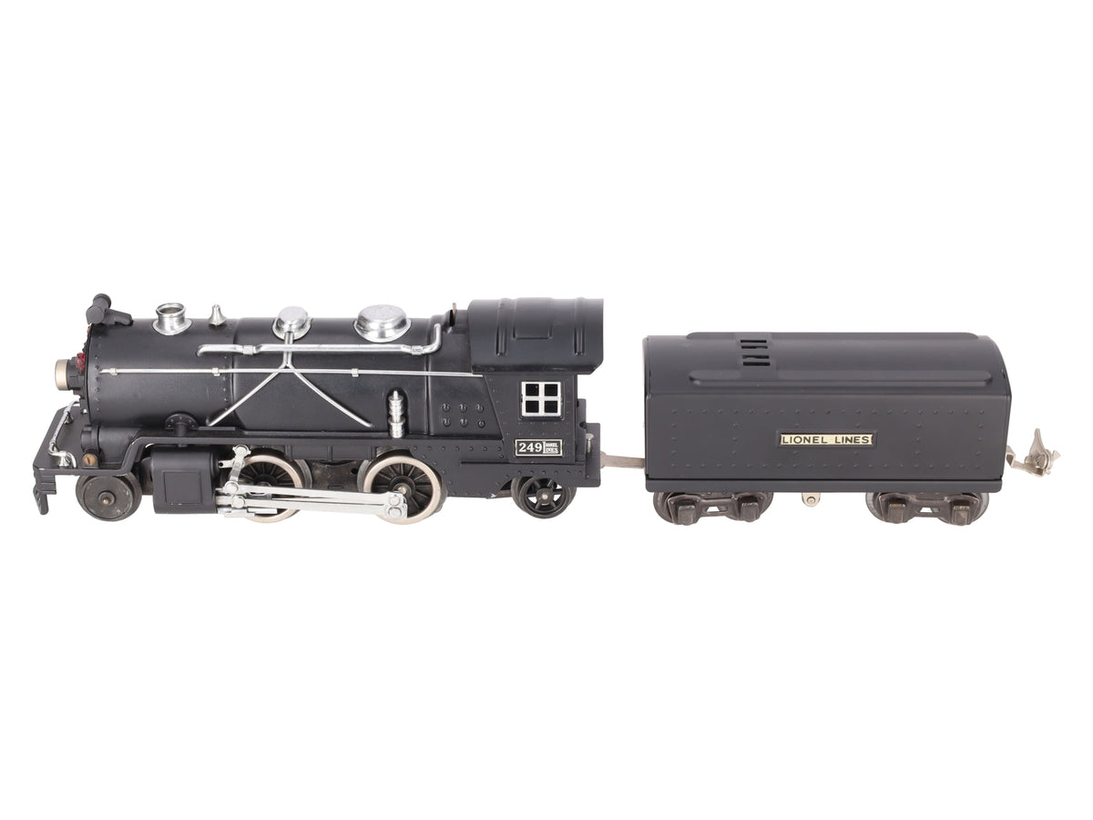 Lionel 249E Vintage O Prewar 2-4-2 Gunmetal Tinplate Steam Locomotive