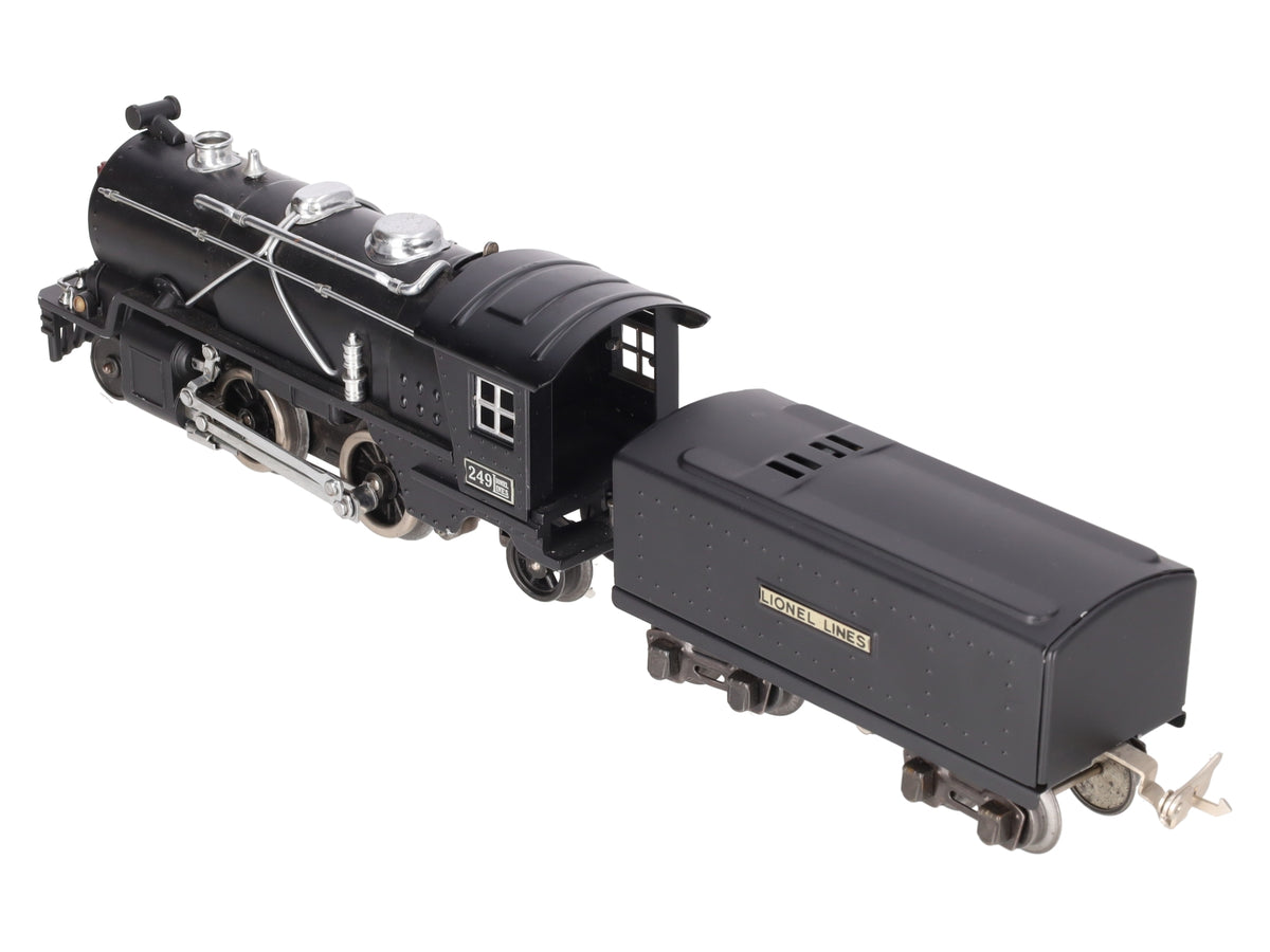 Lionel 249E Vintage O Prewar 2-4-2 Gunmetal Tinplate Steam Locomotive
