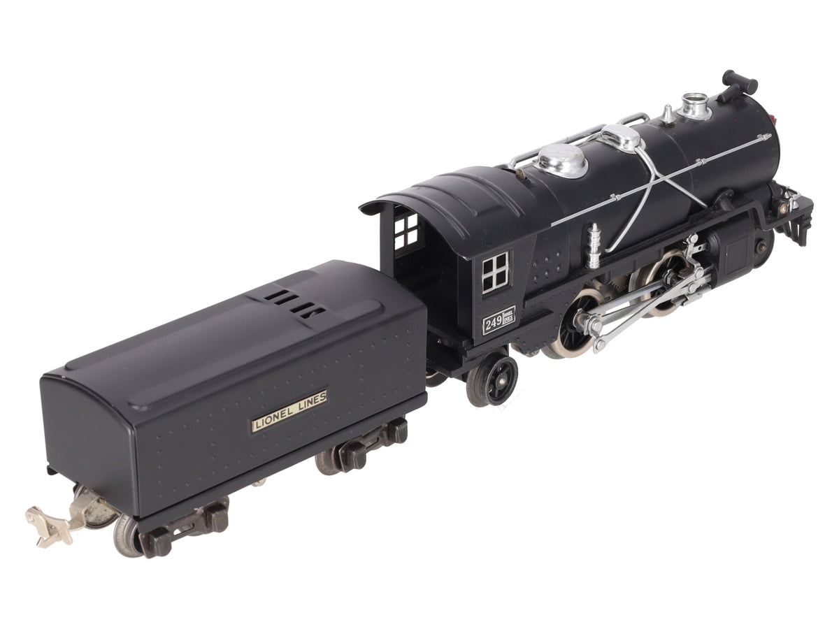 Lionel 249E Vintage O Prewar 2-4-2 Gunmetal Tinplate Steam Locomotive