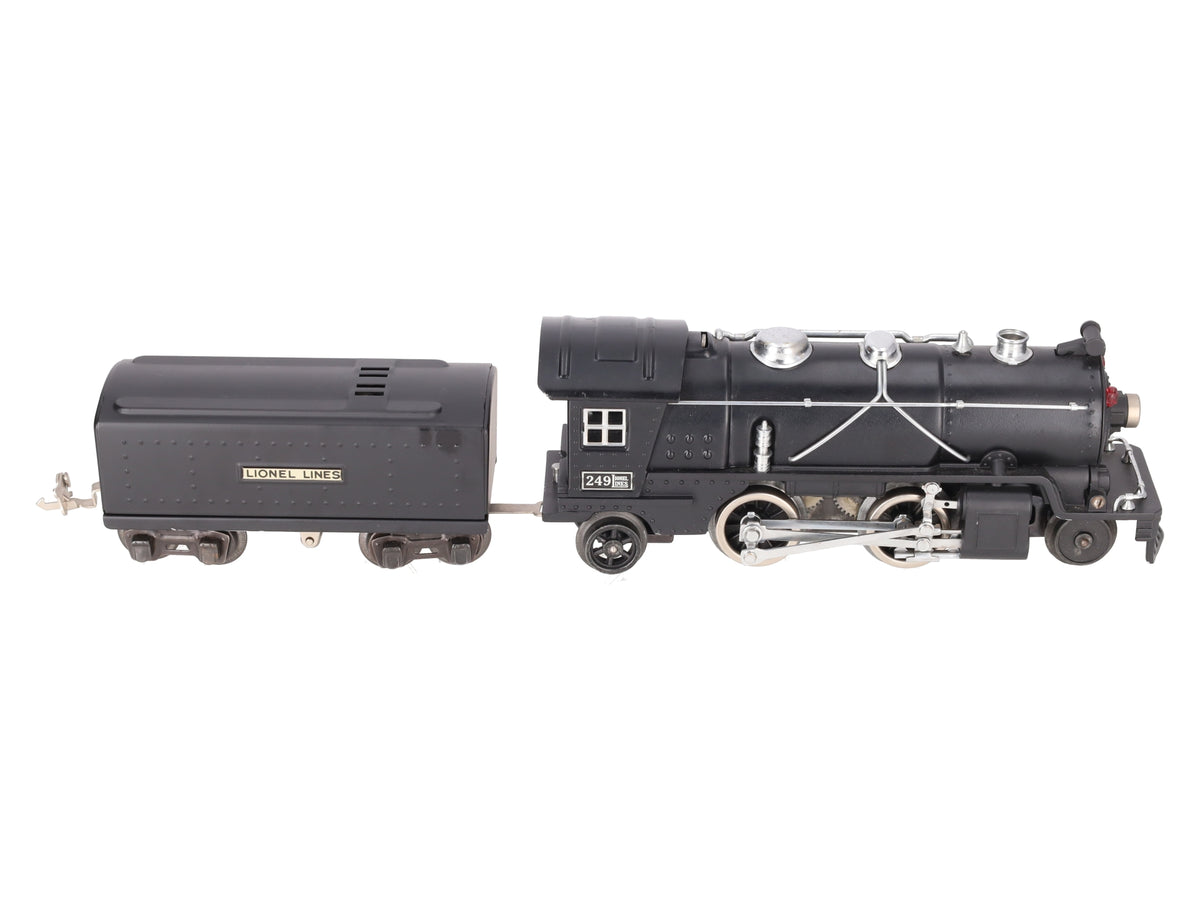 Lionel 249E Vintage O Prewar 2-4-2 Gunmetal Tinplate Steam Locomotive