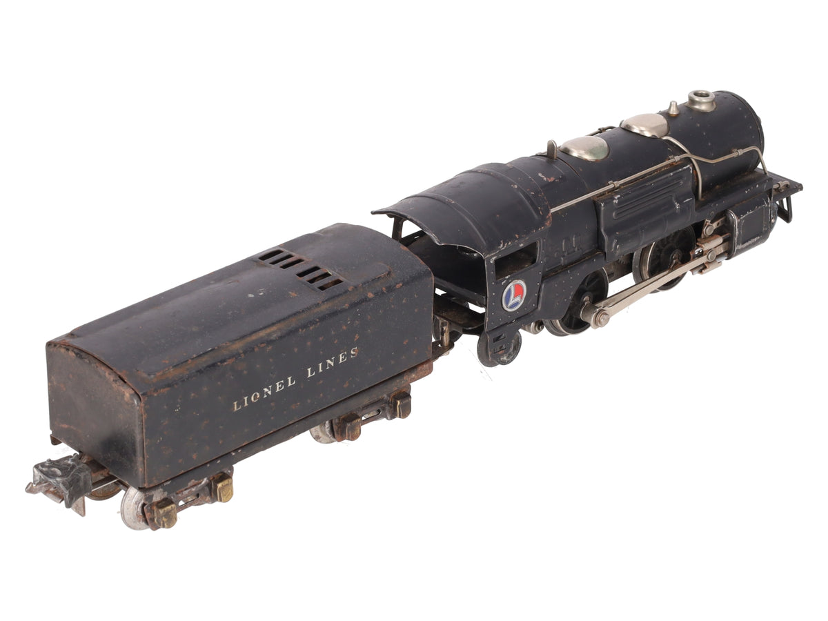 Lionel 259E Vintage O Prewar 2-4-2 Streamlined Steam Locomotive & 2689W Tender VG